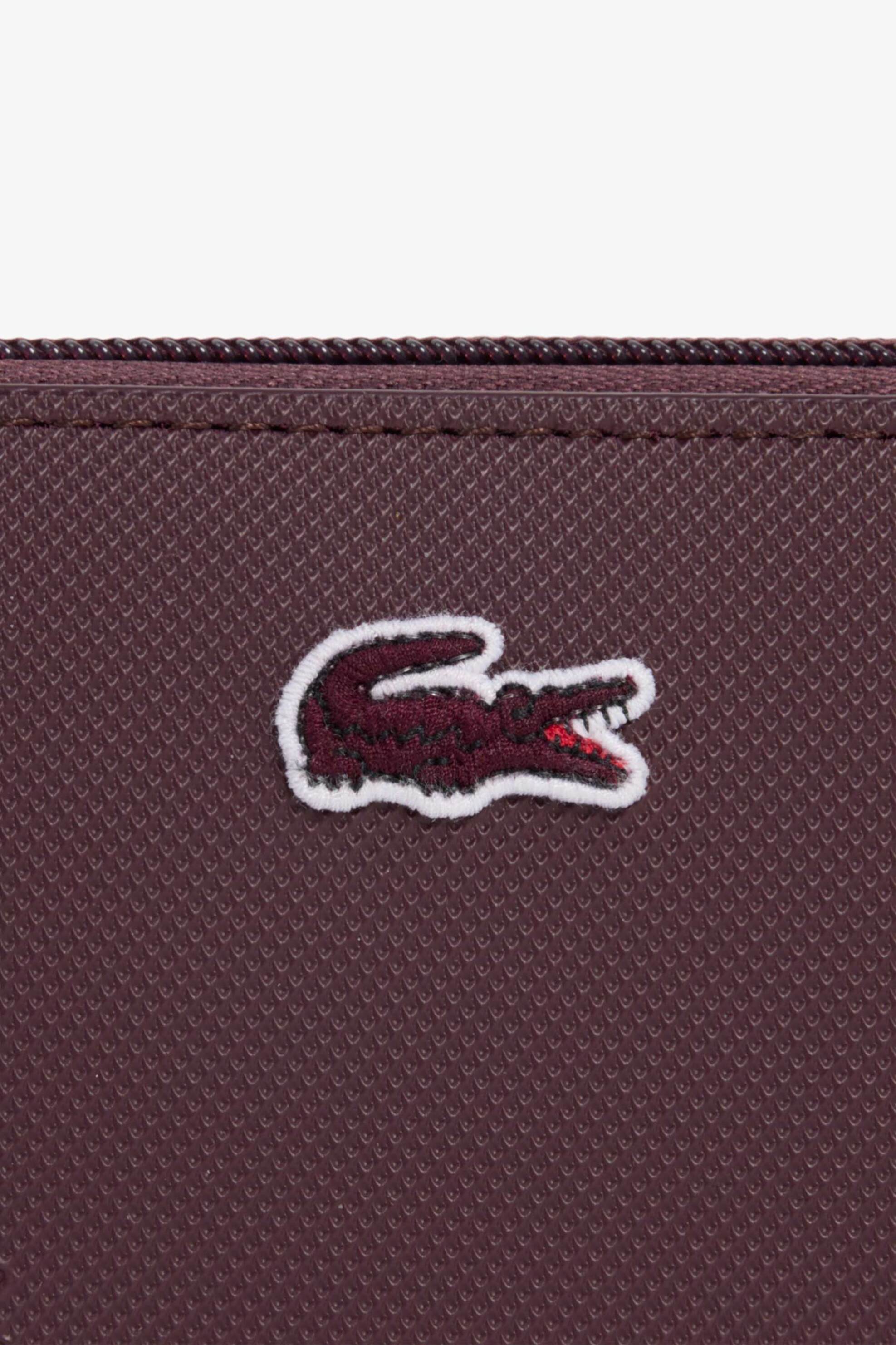 Lacoste γυναικείο πορτοφόλι πικέ με all-over crocodile print (Large) - NF5508HN Μοβ Σκούρο