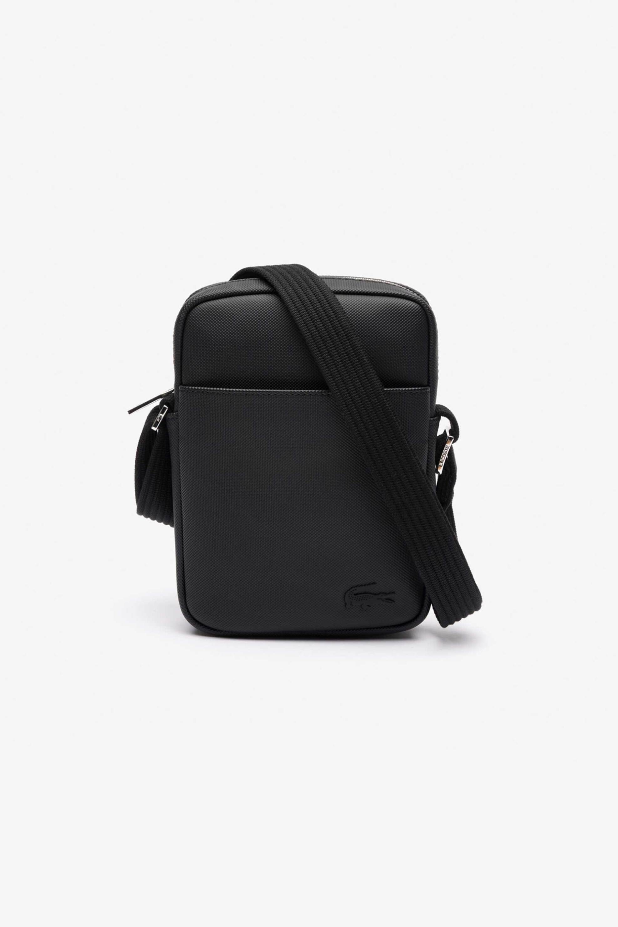 Lacoste ανδρικό τσαντάκι crossbody με λογότυπο "Classic Pique Effect Vertical " - NH4422HC Μαύρο