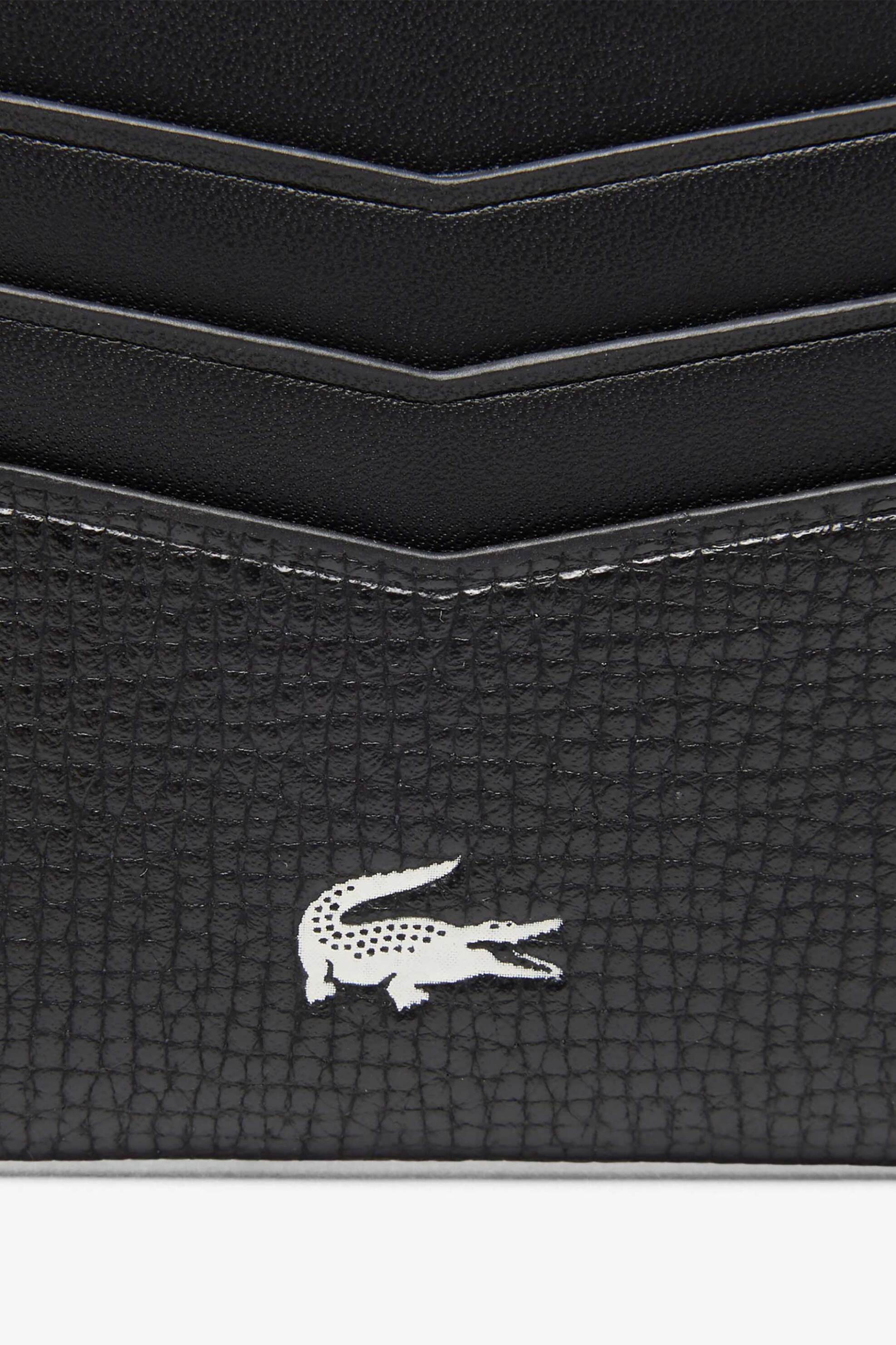 Lacoste Ανδρική Δερμάτινη Θήκη για Κάρτες με Λογότυπο - Nh5056Oi Μαύρο