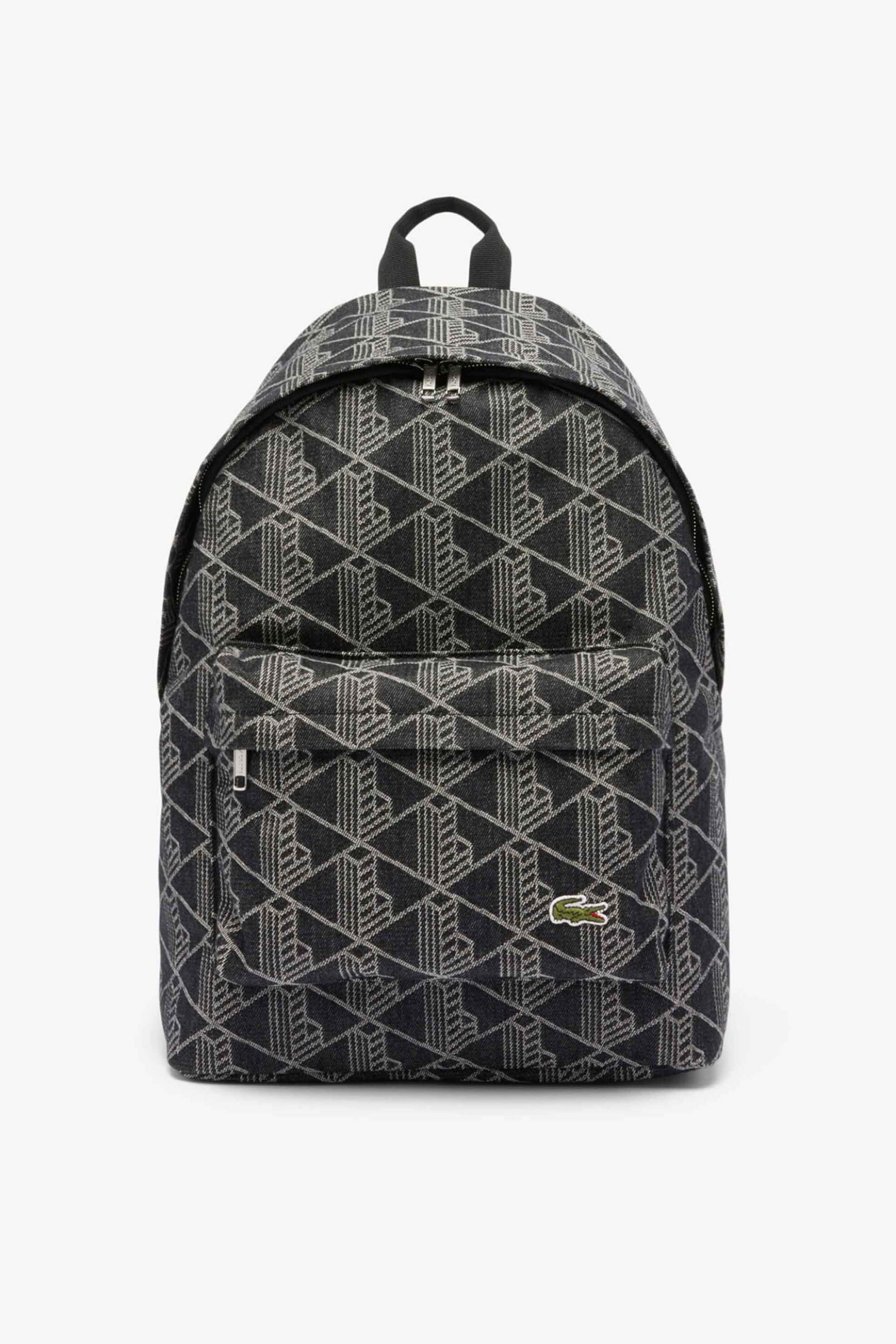 Lacoste unisex backpack με all-over monogram "Neocroc" - NU4871NZ Μαύρο