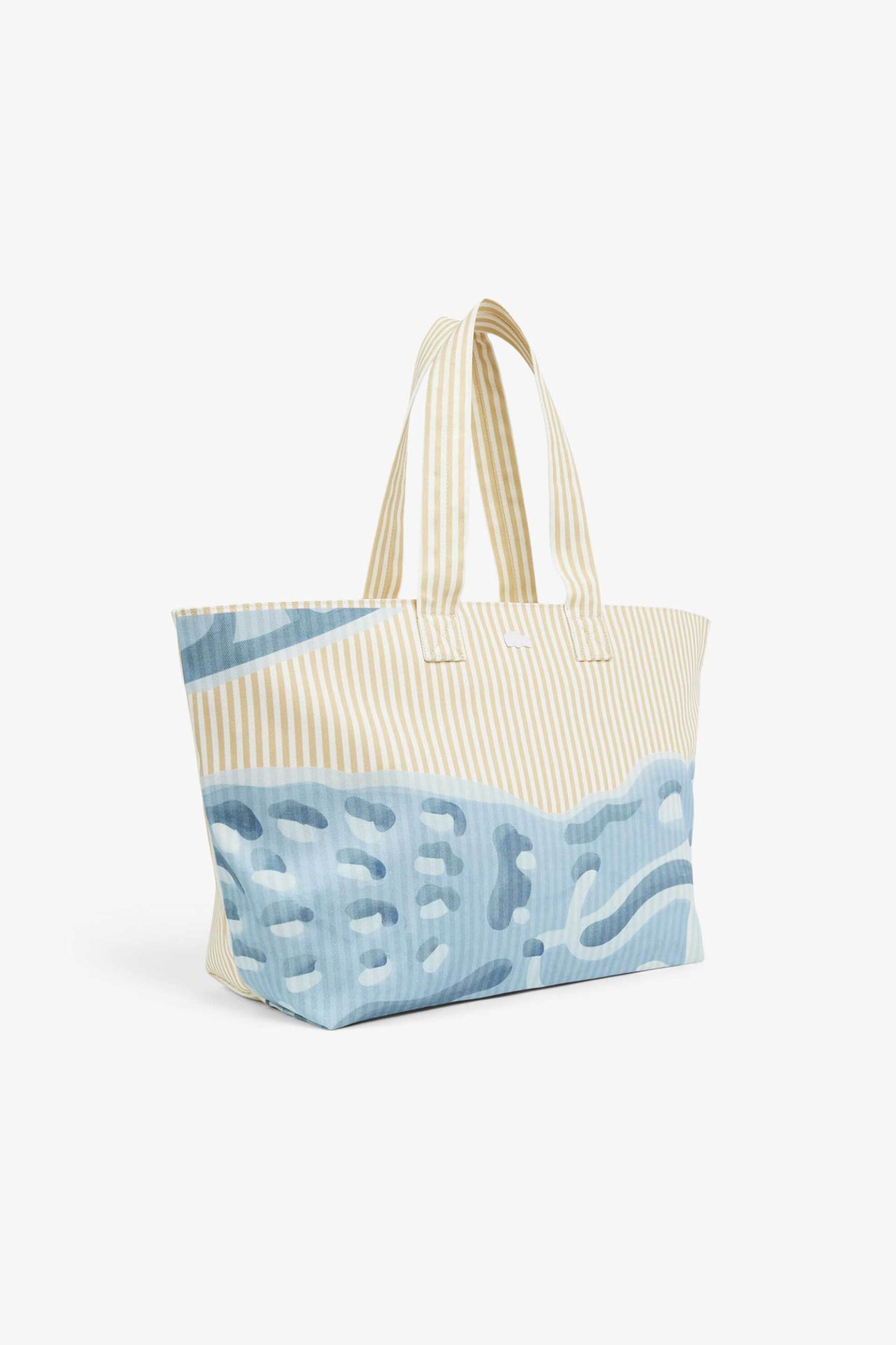 Lacoste γυναικεία τσάντα tote με ριγέ σχέδιο και λογότυπο 