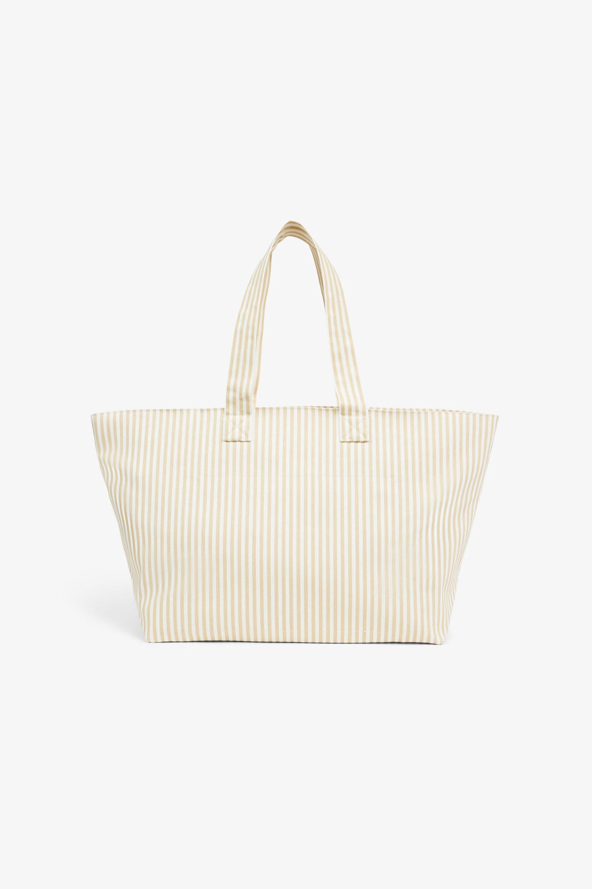 Lacoste Γυναικεία Τσάντα Tote με Ριγέ Σχέδιο Και Λογότυπο XL Anna - Nu5244Pb Μπεζ