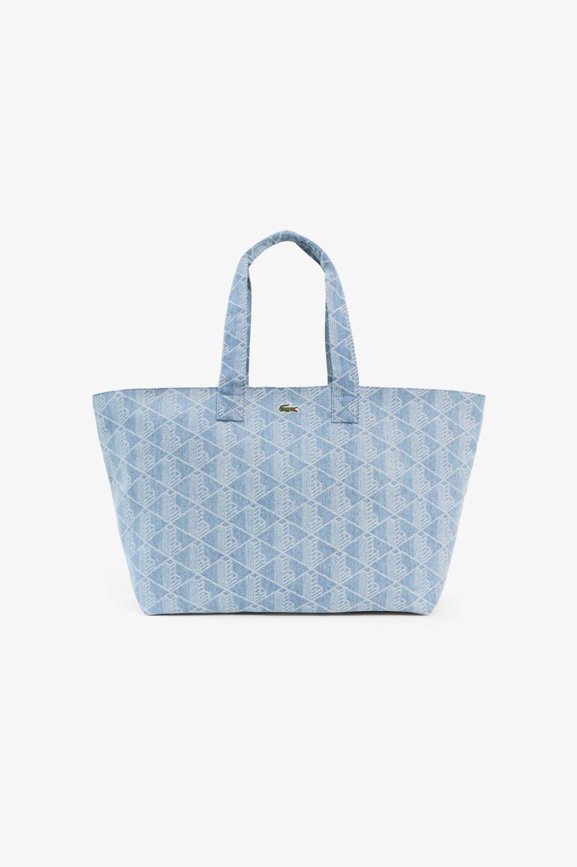 Lacoste unisex τσάντα tote με all-over monogram "Large Neocroc" - NU5297NZ Μπλε Ανοιχτό
