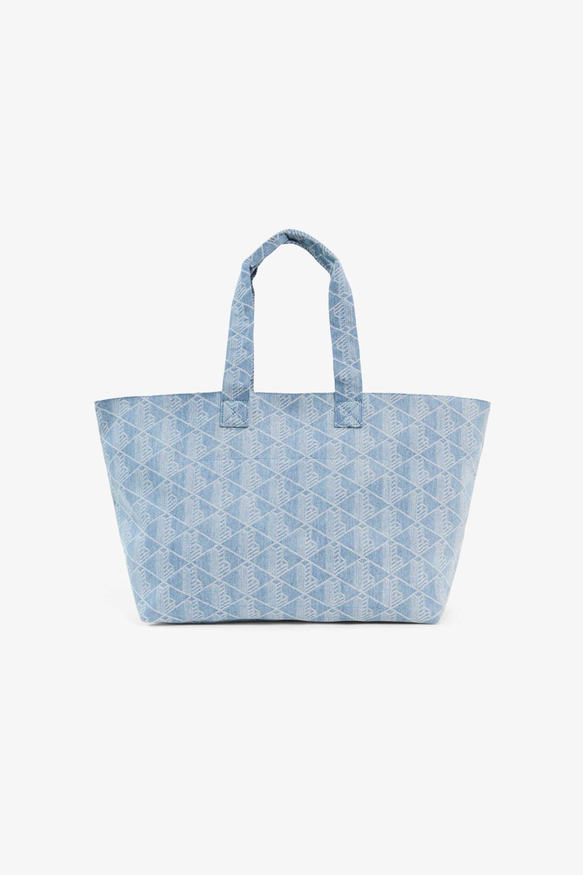 Lacoste Unisex Τσάντα Tote με All-Over Monogram Large Neocroc - Nu5297Nz Μπλε Ανοιχτό