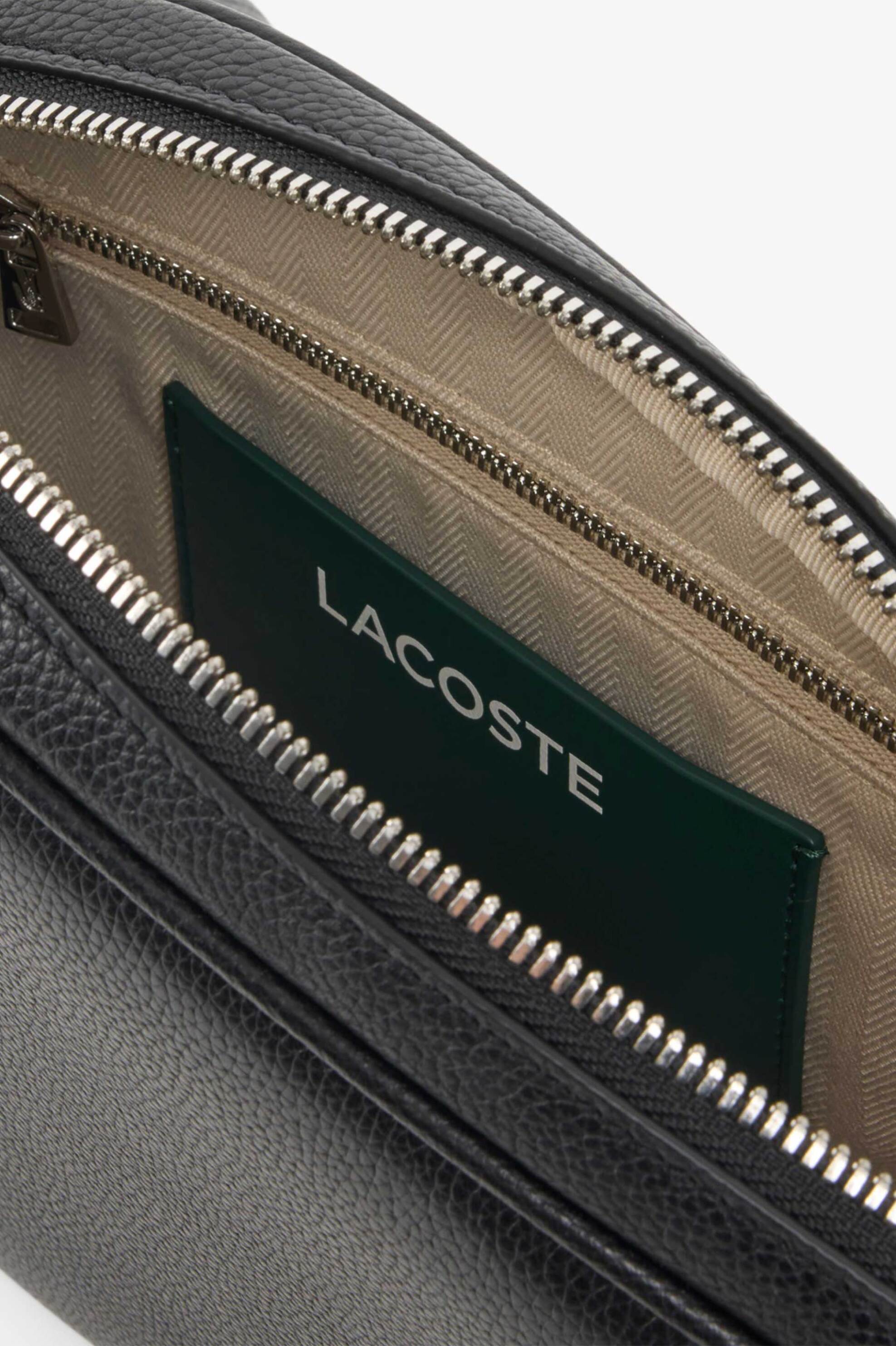 Lacoste Unisex Δερμάτινη Τσάντα Ώμου Crossbody με Λογότυπο Smash Court Racket - Nu5463Fp Μαύρο