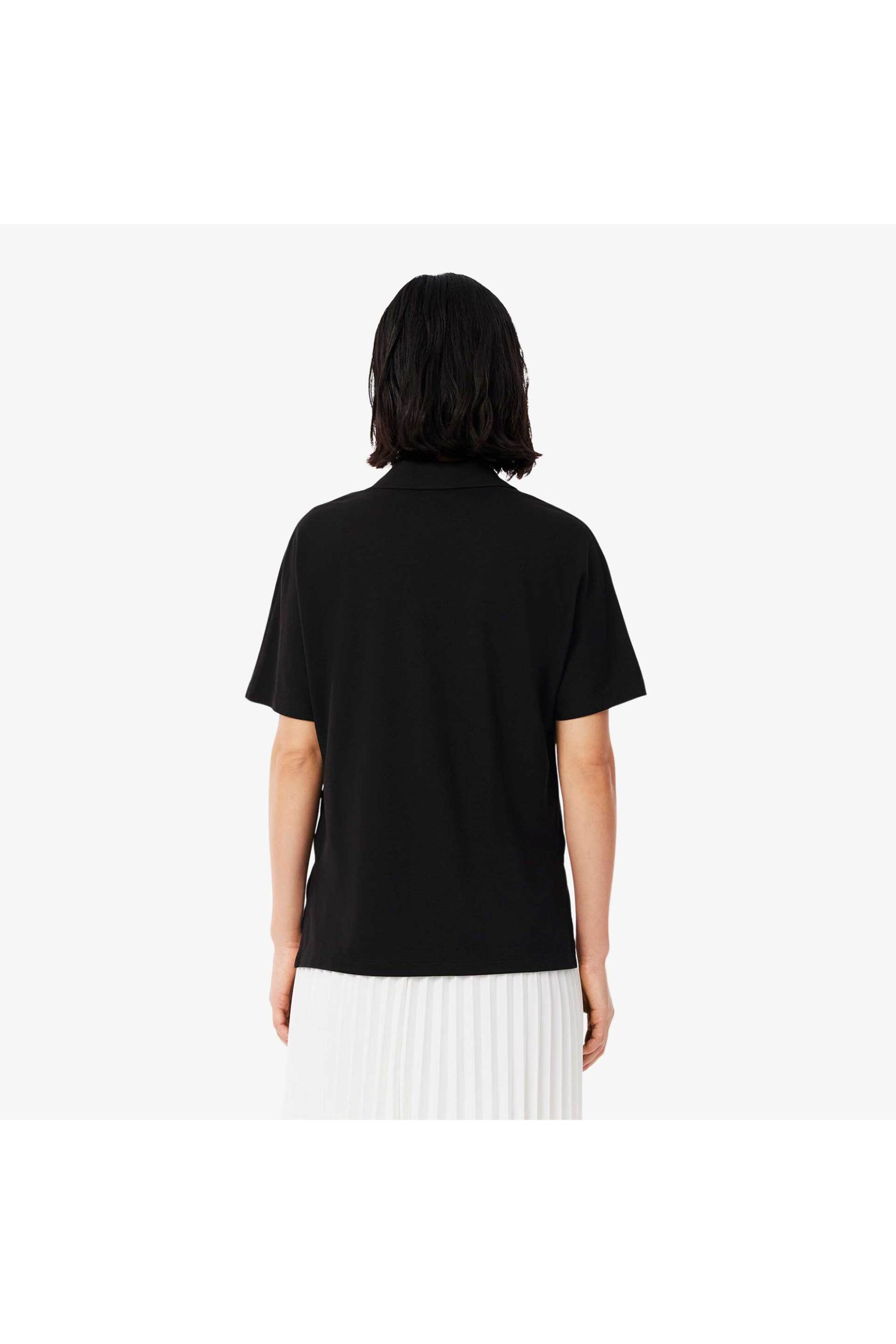 Lacoste γυναικεία μπλούζα πόλο πικέ κοντομάνικη με κεντημένο λογότυπο Relaxed Fit - PF1123-00 Μαύρο φωτογραφία