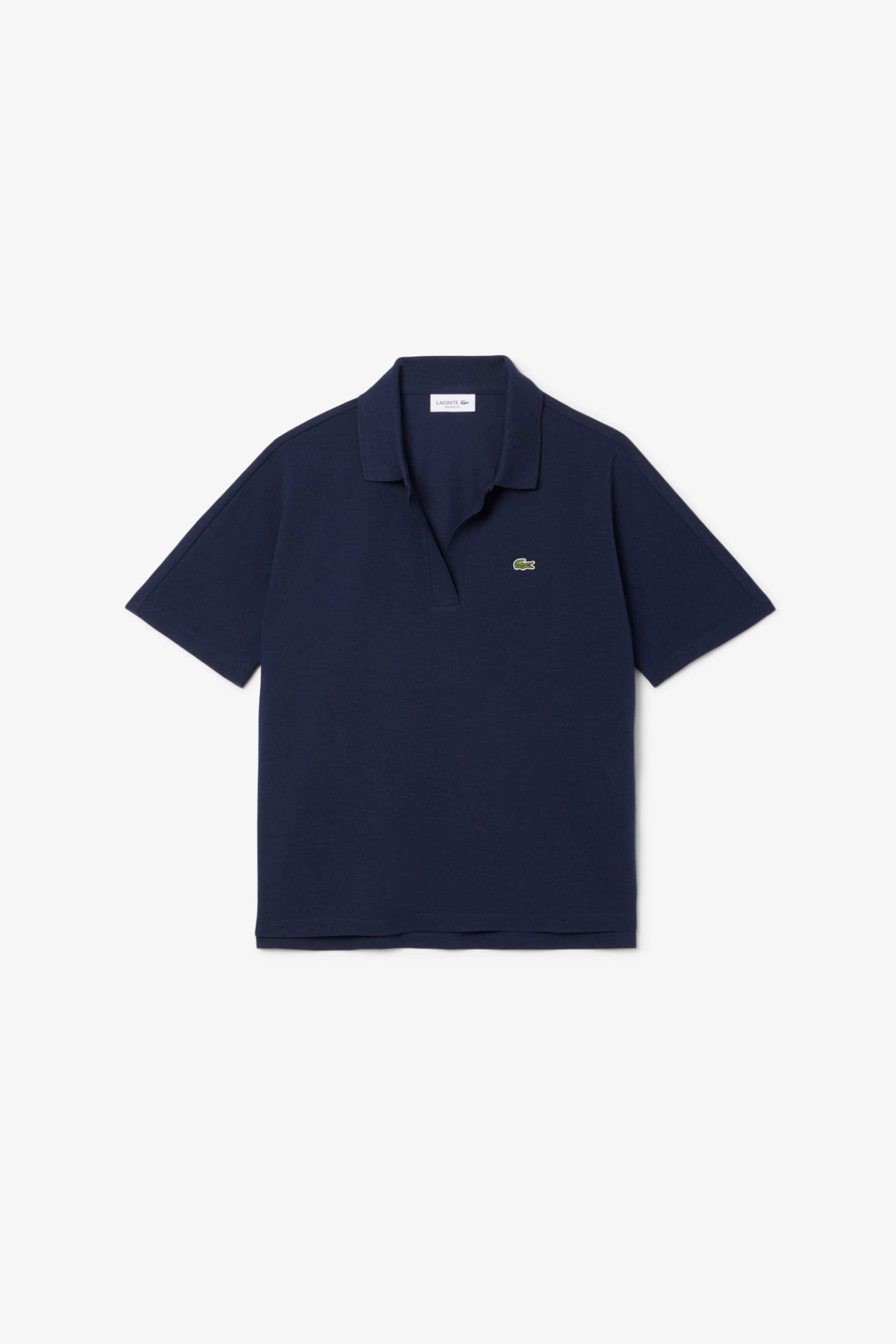 Lacoste γυναικεία μπλούζα πόλο πικέ κοντομάνικη με κεντημένο λογότυπο Relaxed Fit - PF1123-00 Μπλε Σκούρο φωτογραφία