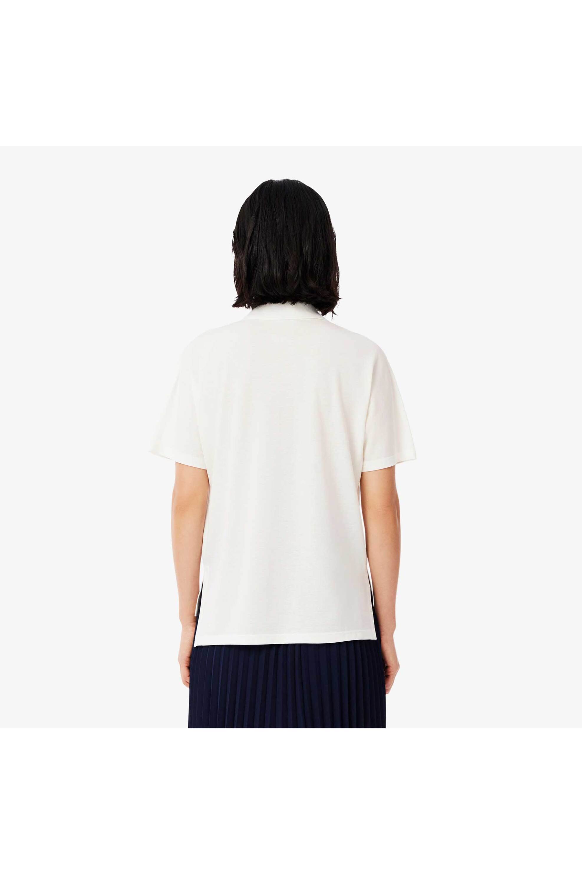 Lacoste γυναικεία μπλούζα πόλο πικέ κοντομάνικη με κεντημένο λογότυπο Relaxed Fit - PF1123-00 Λευκό φωτογραφία