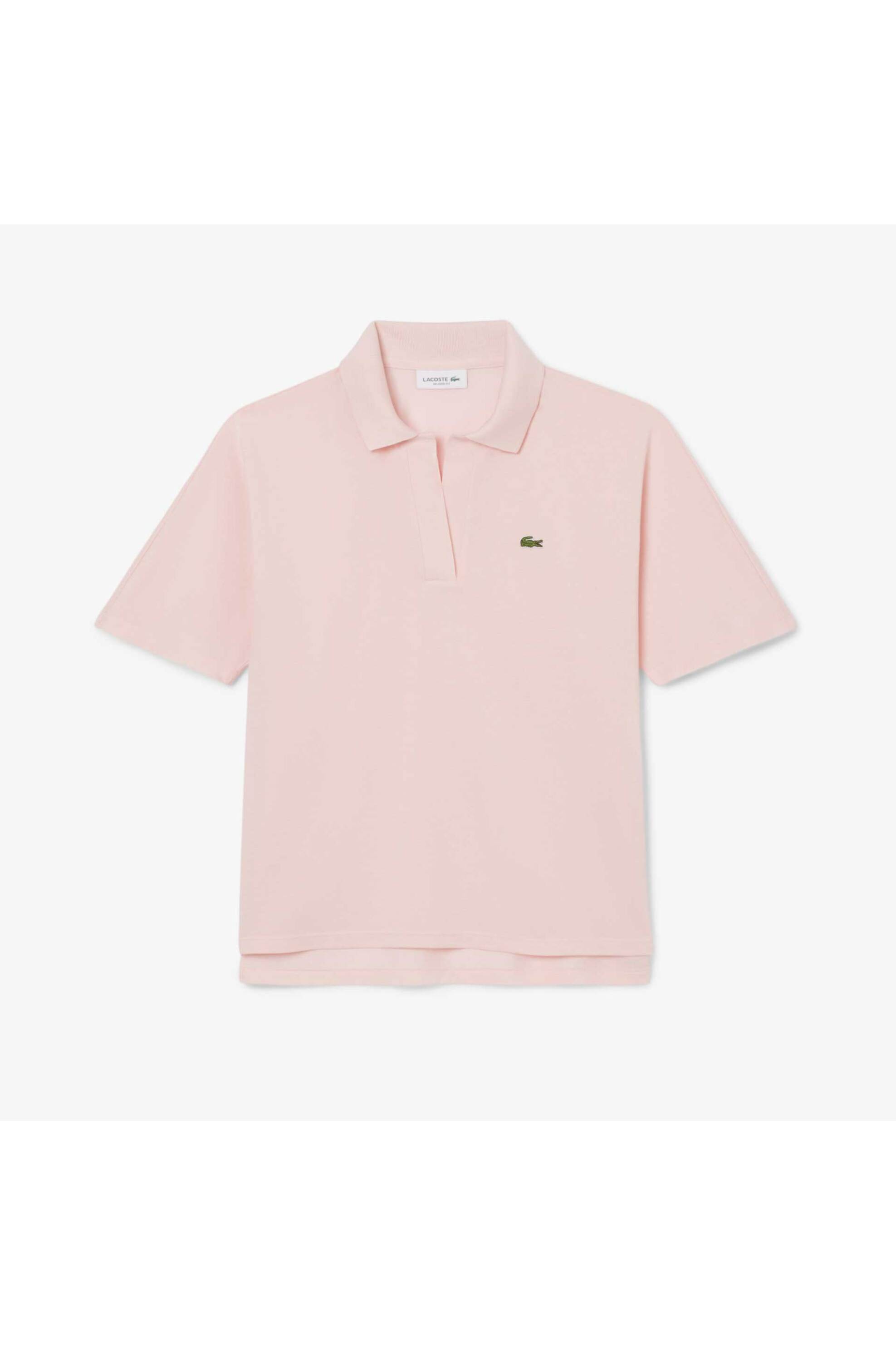 Lacoste γυναικεία μπλούζα πόλο πικέ κοντομάνικη με κεντημένο λογότυπο Relaxed Fit - PF1123-00 Ροζ Ανοιχτό φωτογραφία