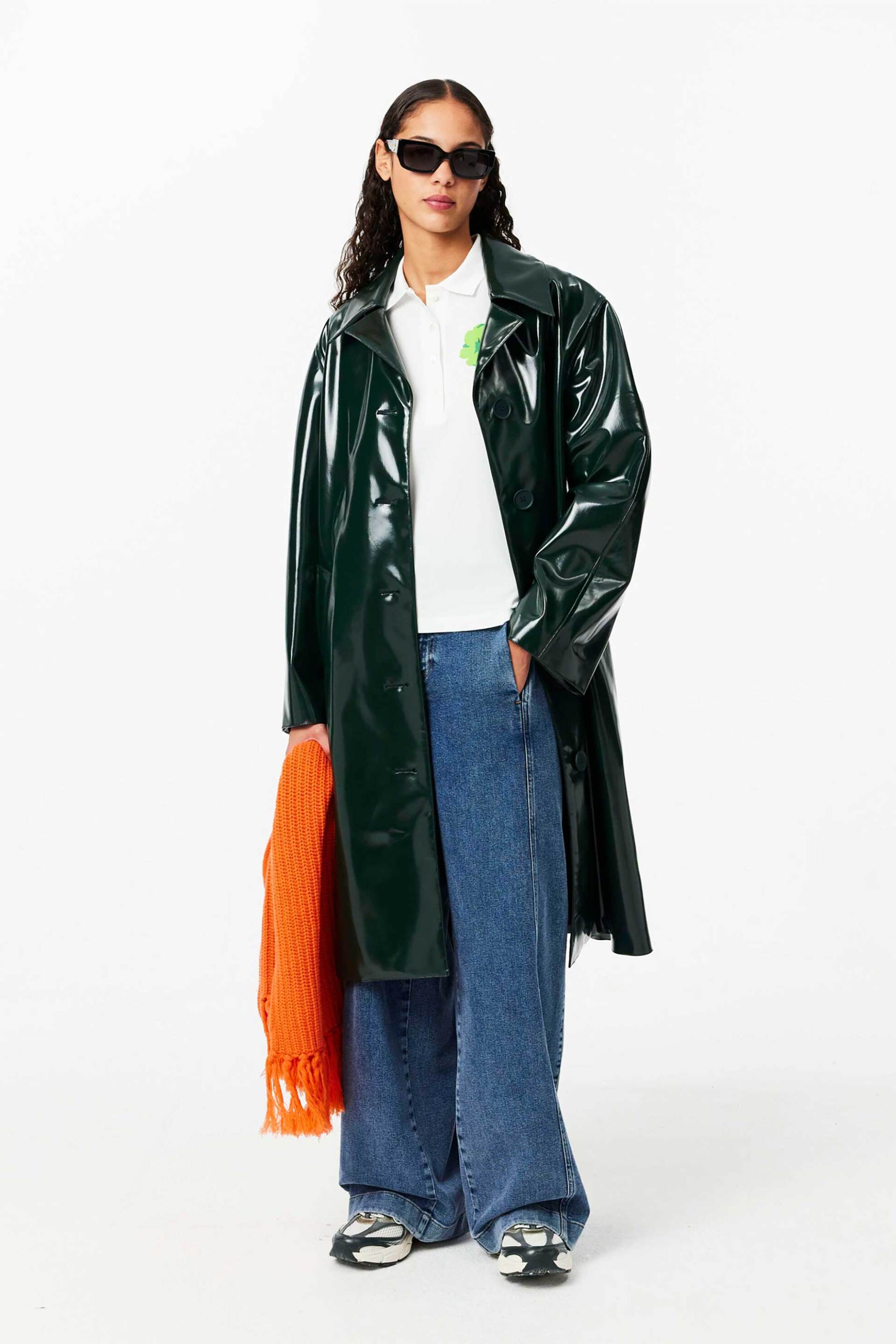 Lacoste γυναικεία κοντομάνικη πόλο μπλούζα πικέ με flower motif Slim Fit - PF2683-00 Λευκό φωτογραφία