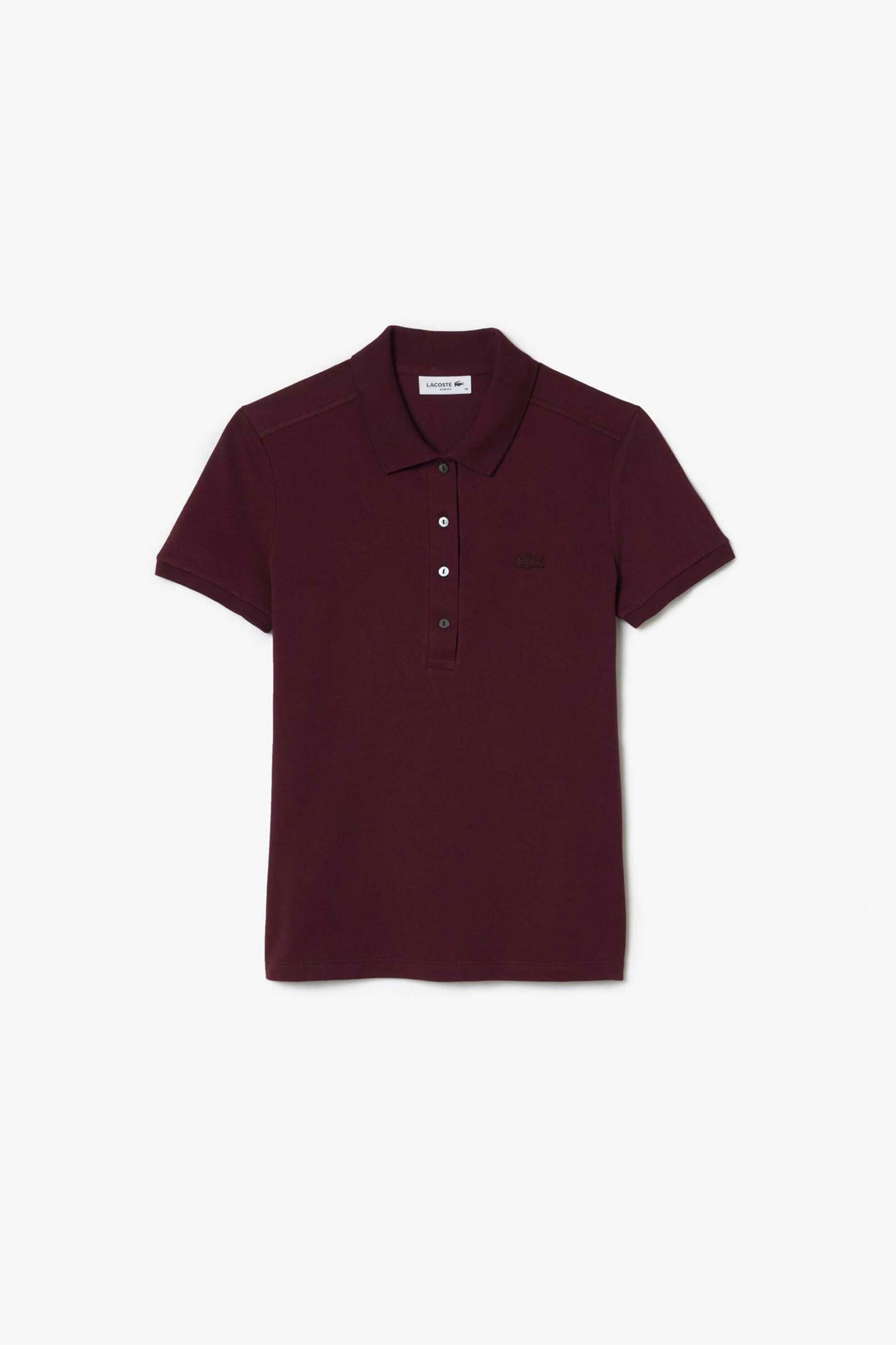 Lacoste Lacoste γυναικεία μπλούζα πόλο πικέ κοντομάνικη με κεντημένο λογότυπο Slim Fit - PF5462 Μπορντό
