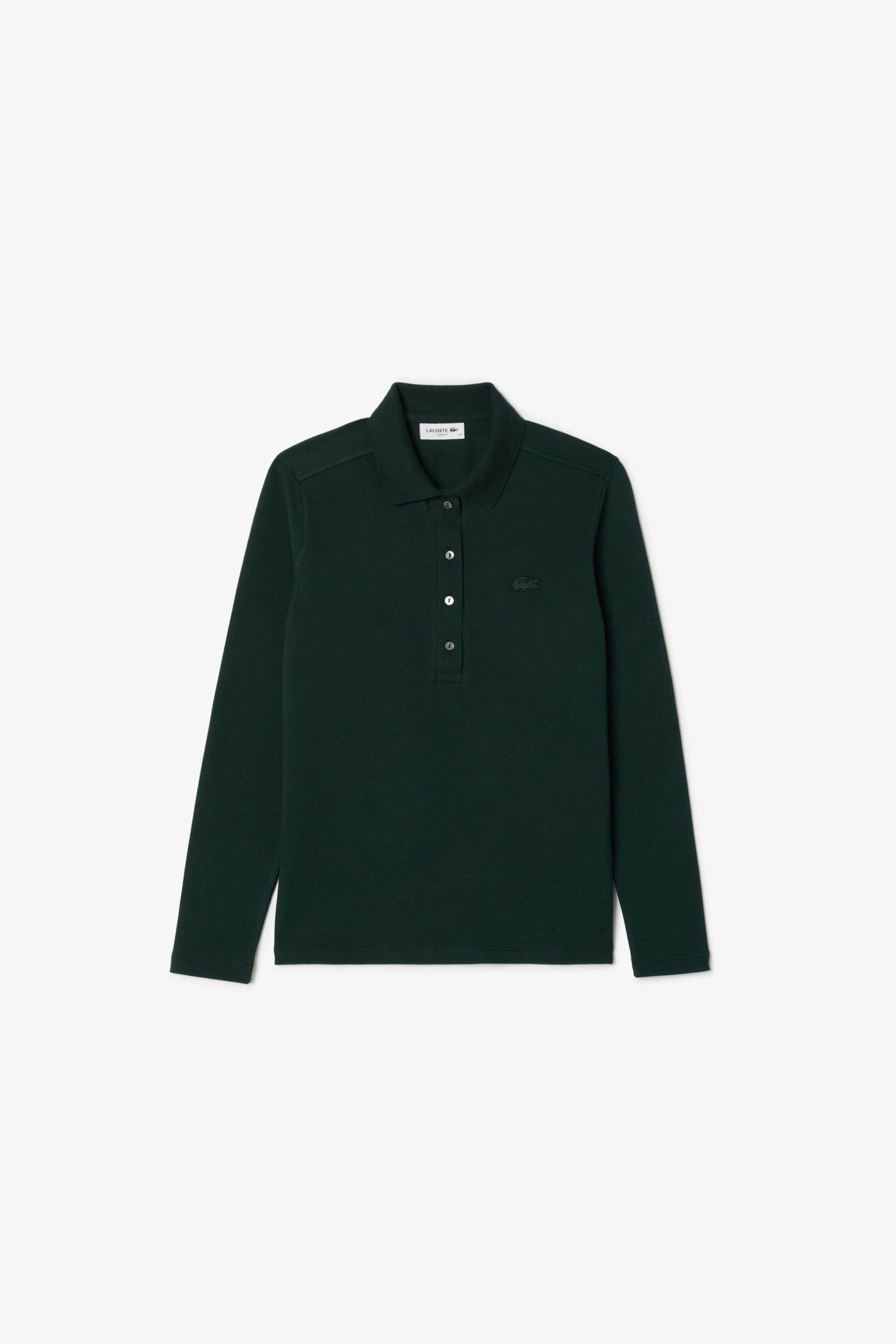 Lacoste γυναικεία μπλούζα πόλο πικέ με ton-sur-ton κεντημένο λογότυπο Slim Fit - PF5464 Κυπαρισσί φωτογραφία