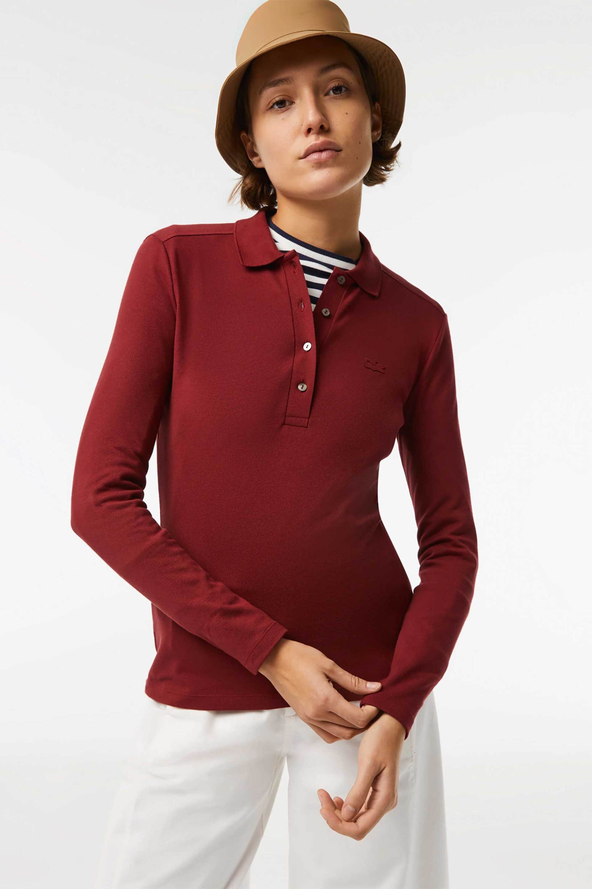 Γυναικεία μπλουζάκια polo lacoste σε μπορντο