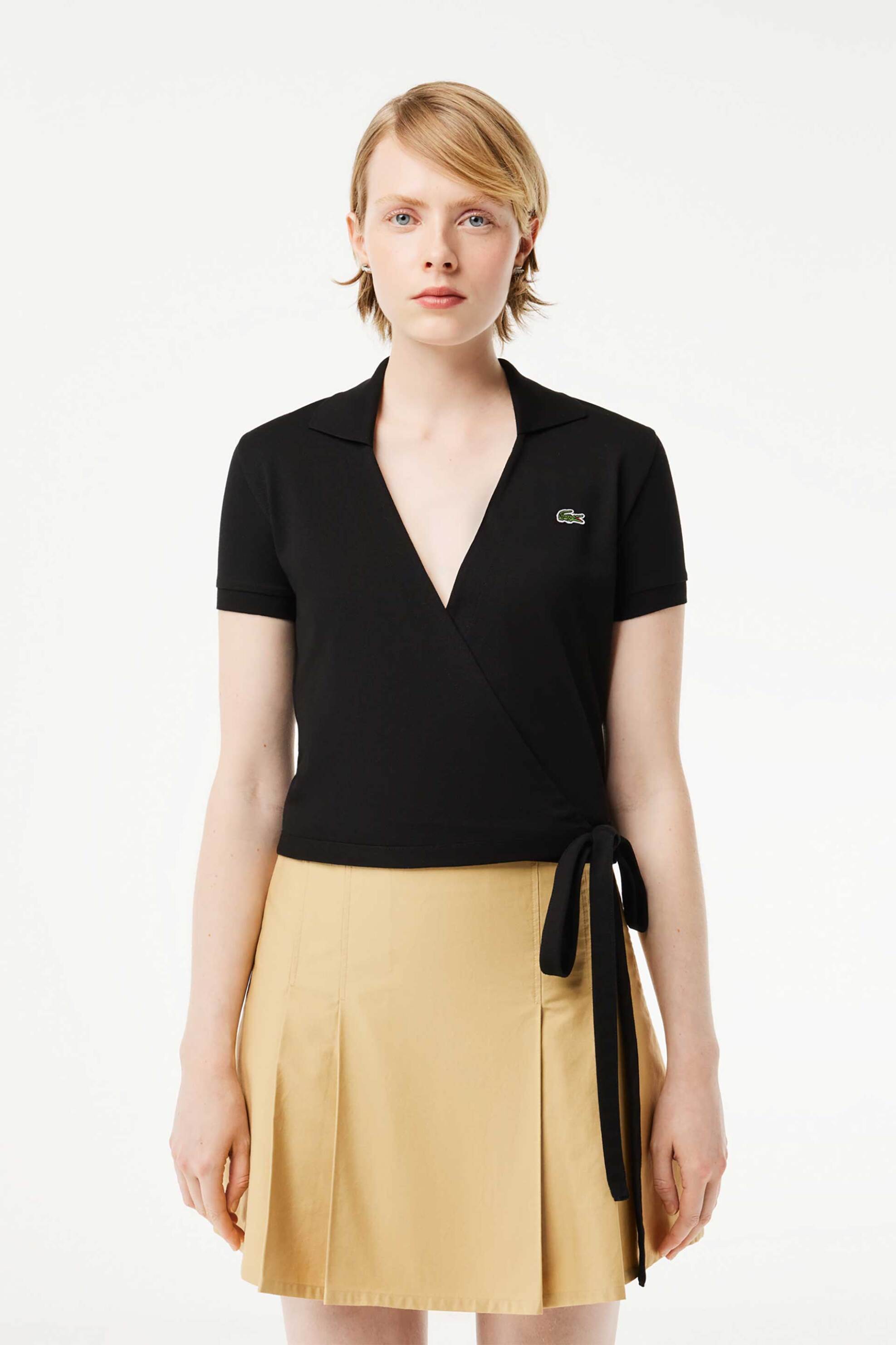 LACOSTE Lacoste γυναικεία μπλούζα κρουαζέ πόλο - PF7184 Μαύρο