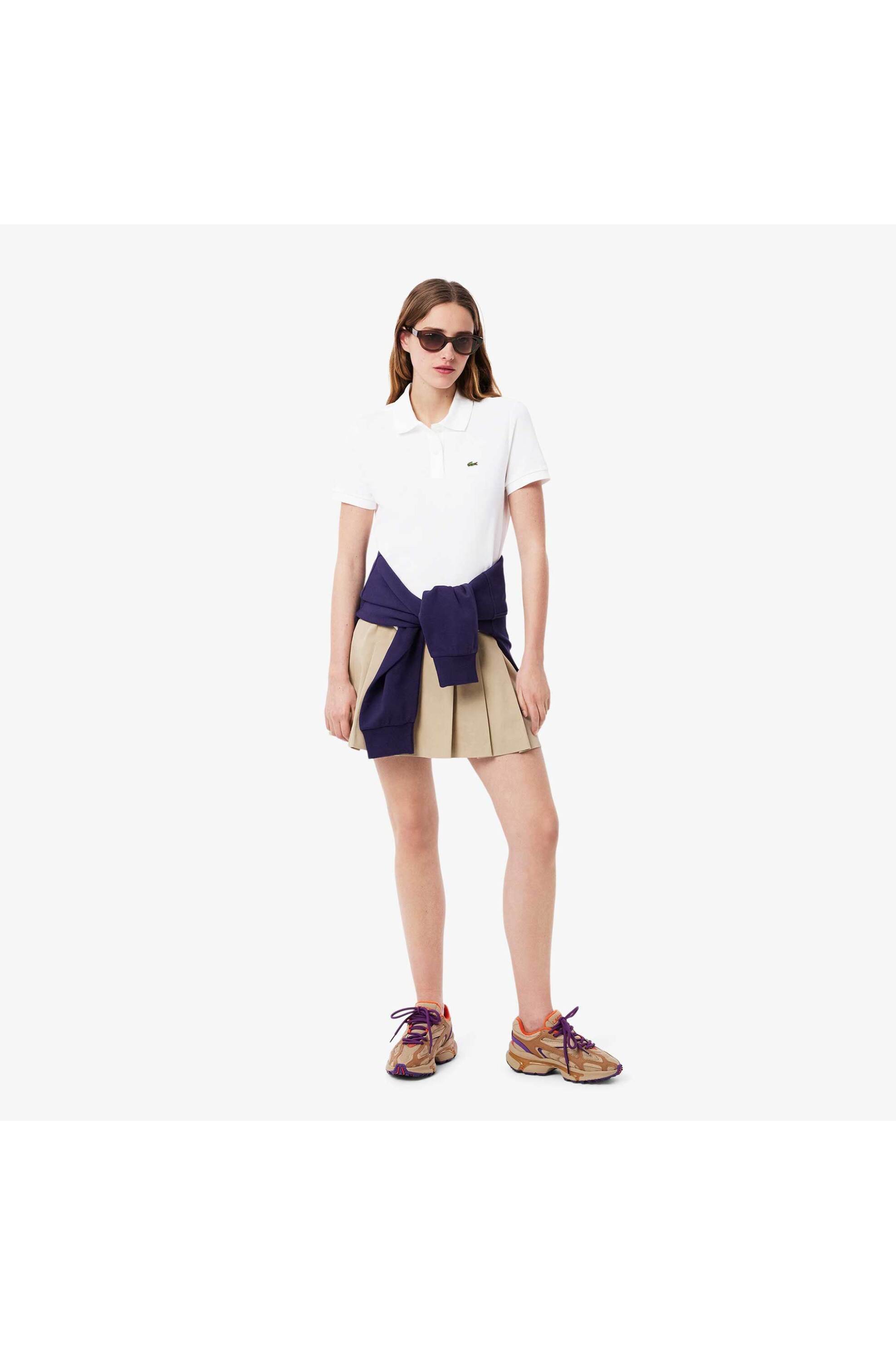 Lacoste γυναικεία μπλούζα πόλο πικέ κοντομάνικη με κεντημένο λογότυπο Regular Fit - PF7839 Λευκό φωτογραφία