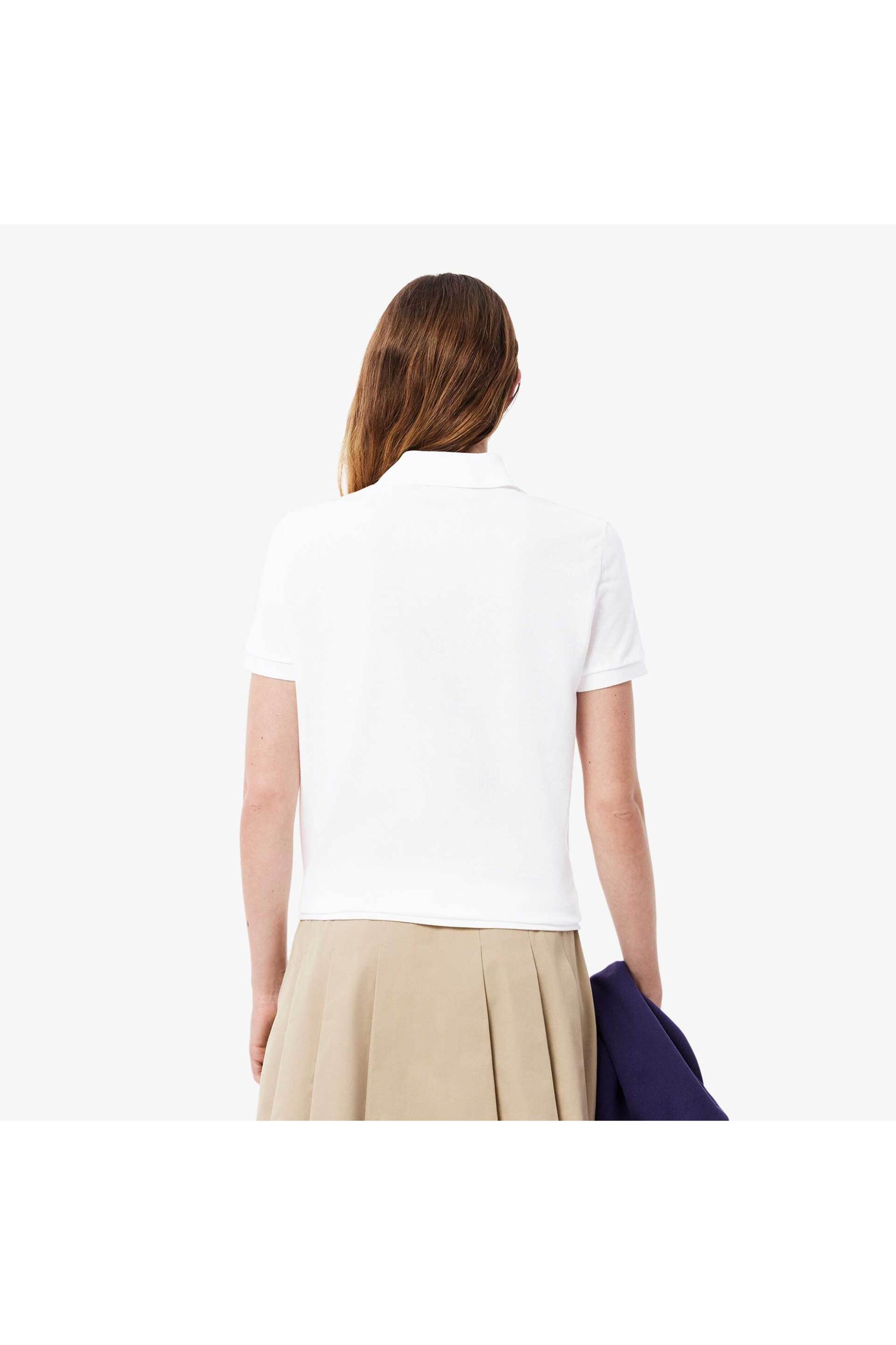 Lacoste γυναικεία μπλούζα πόλο πικέ κοντομάνικη με κεντημένο λογότυπο Regular Fit - PF7839 Λευκό φωτογραφία