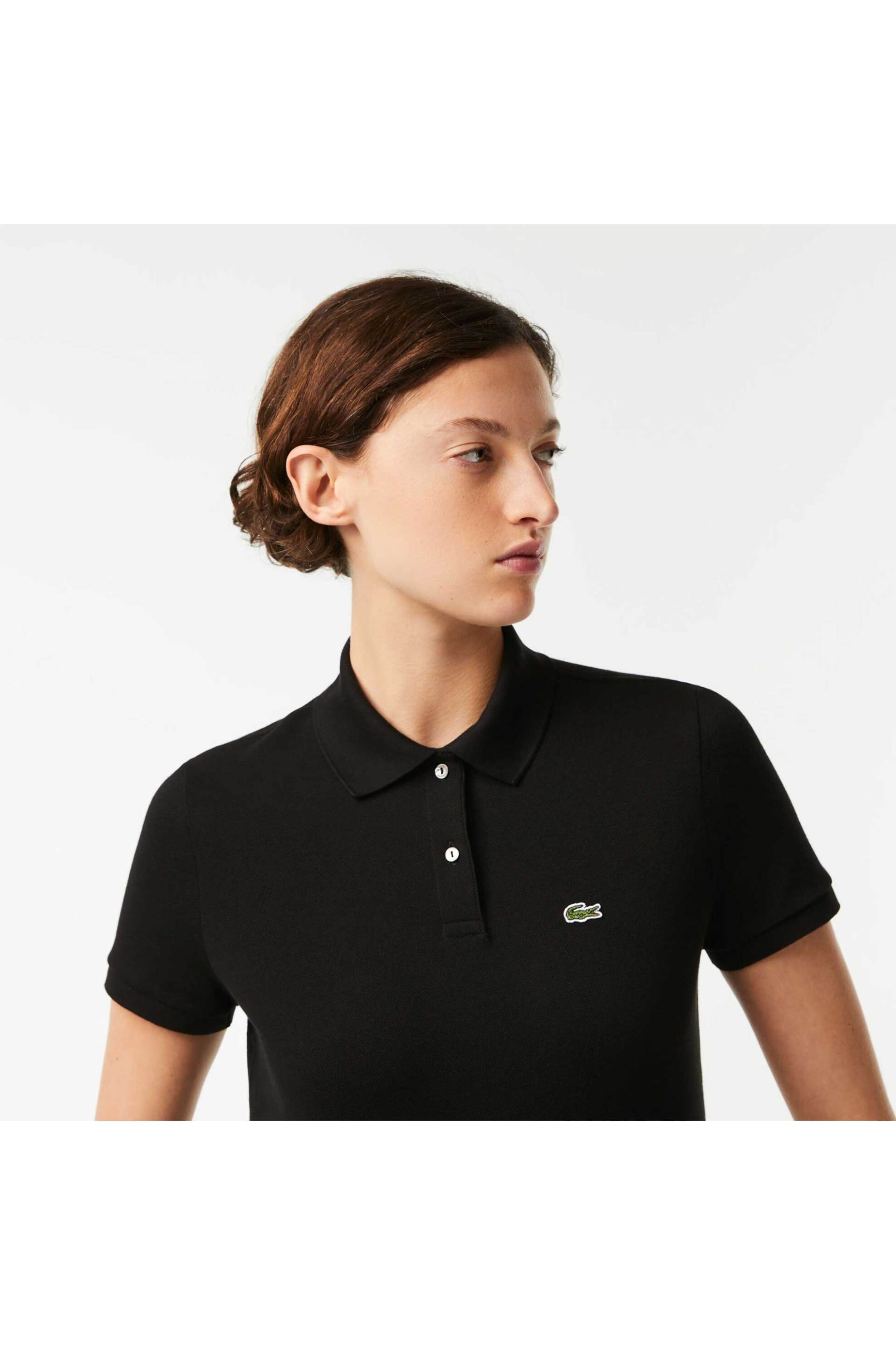 Lacoste γυναικεία μπλούζα πόλο πικέ κοντομάνικη με κεντημένο λογότυπο Regular Fit - PF7839 Μαύρο φωτογραφία