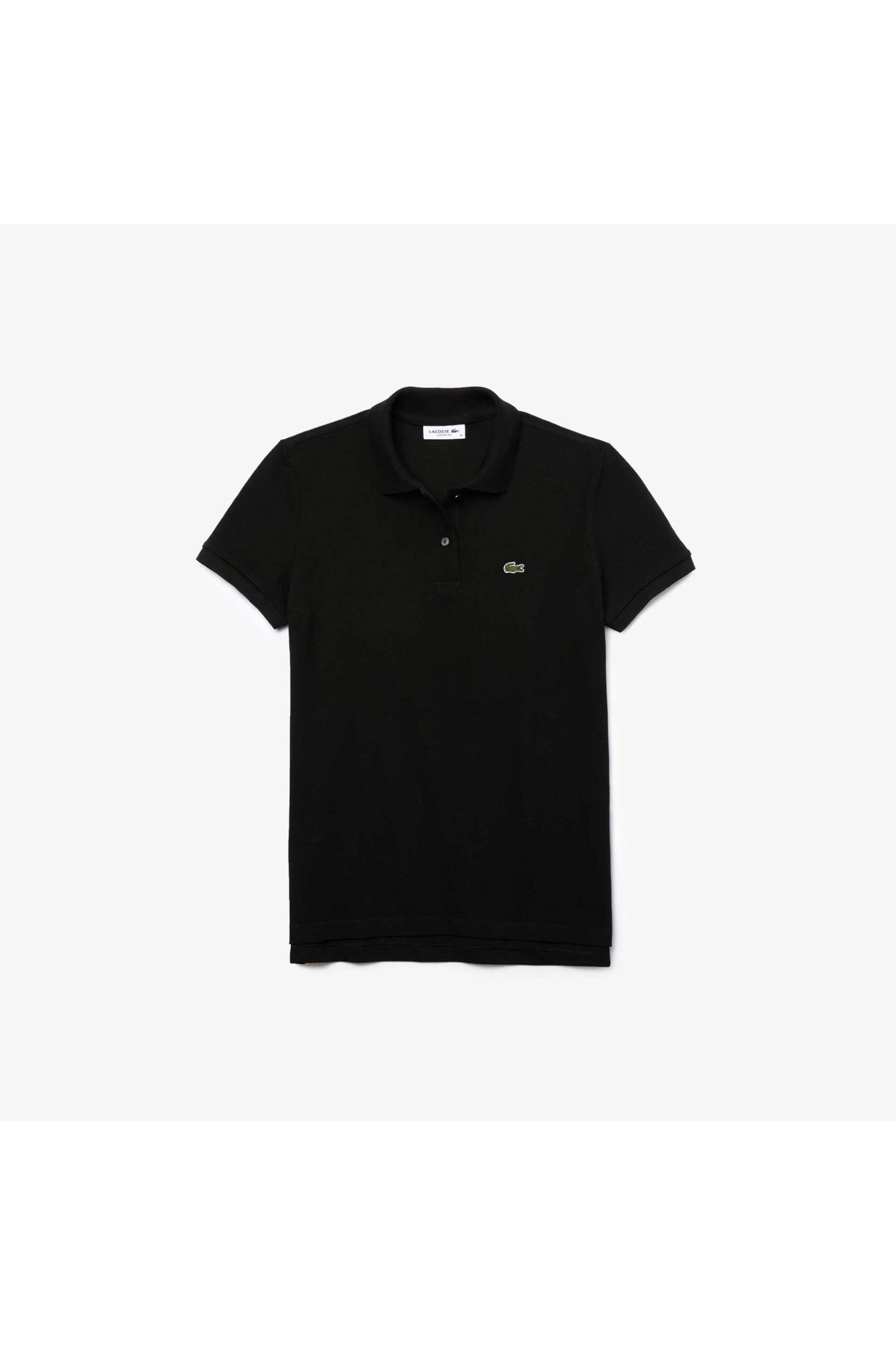 Lacoste γυναικεία μπλούζα πόλο πικέ κοντομάνικη με κεντημένο λογότυπο Regular Fit - PF7839 Μαύρο φωτογραφία