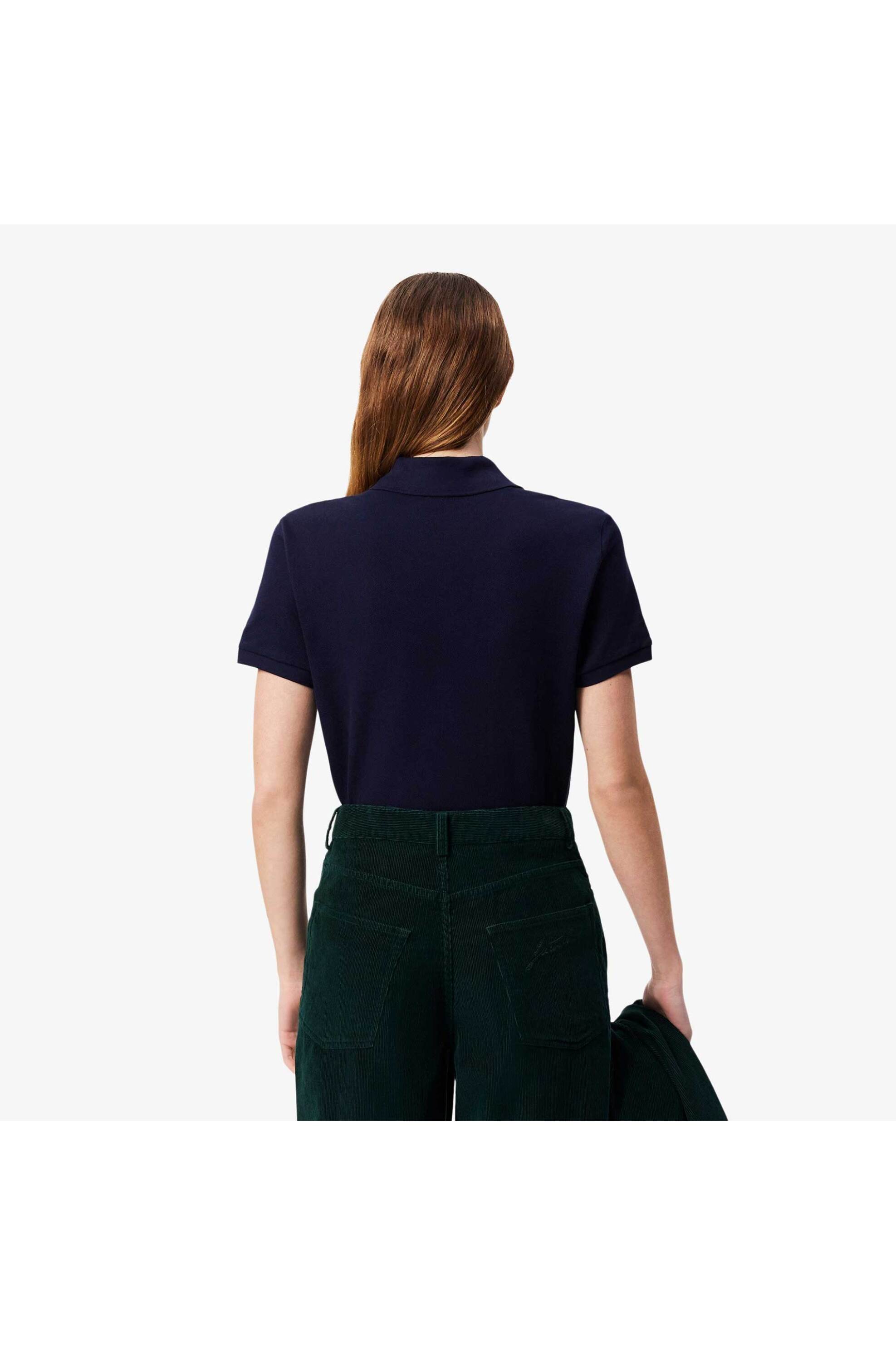 Lacoste γυναικεία μπλούζα πόλο πικέ κοντομάνικη με κεντημένο λογότυπο Regular Fit - PF7839 Μπλε Σκούρο φωτογραφία