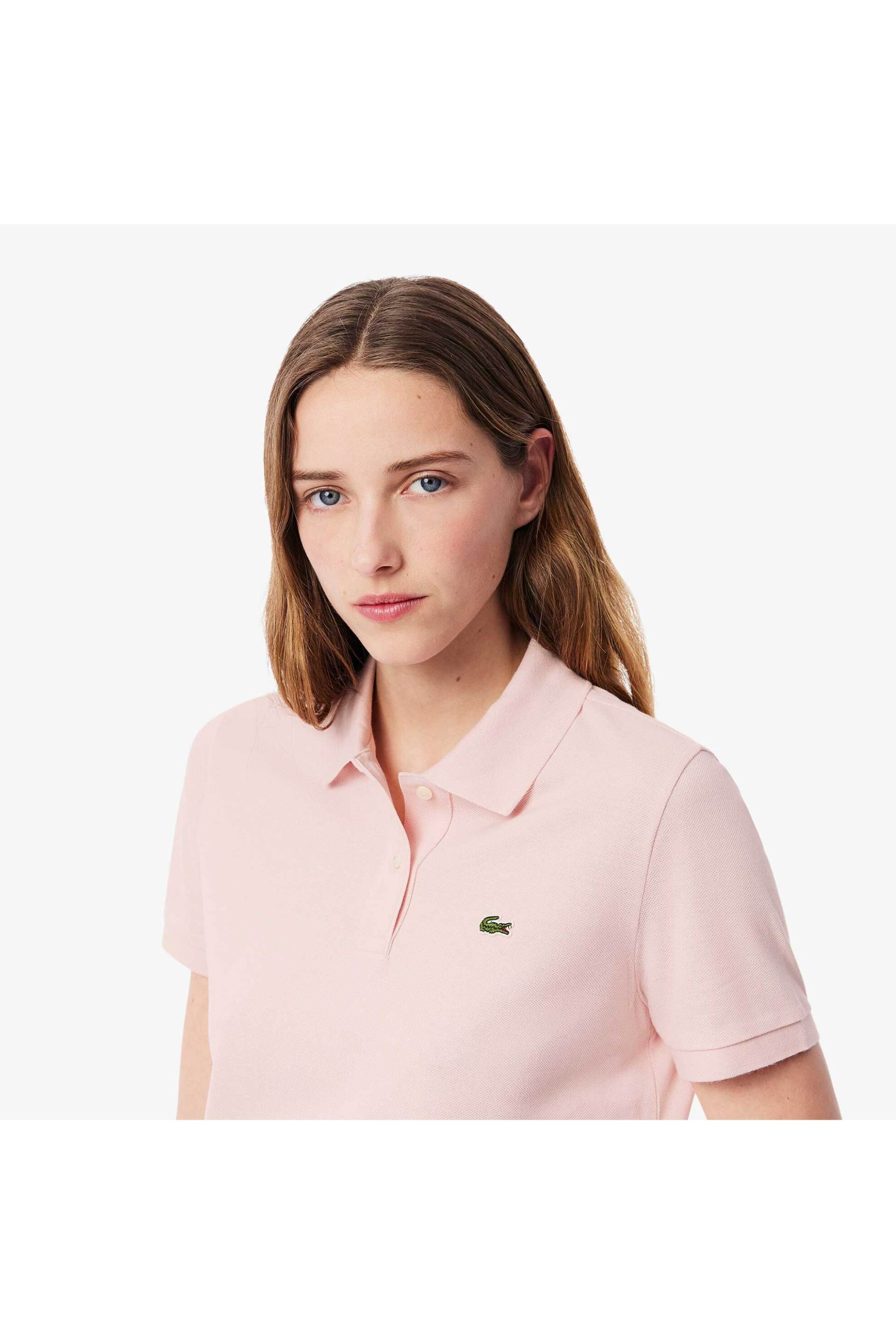 Lacoste γυναικεία μπλούζα πόλο πικέ κοντομάνικη με κεντημένο λογότυπο Regular Fit - PF7839 Ροζ Ανοιχτό φωτογραφία