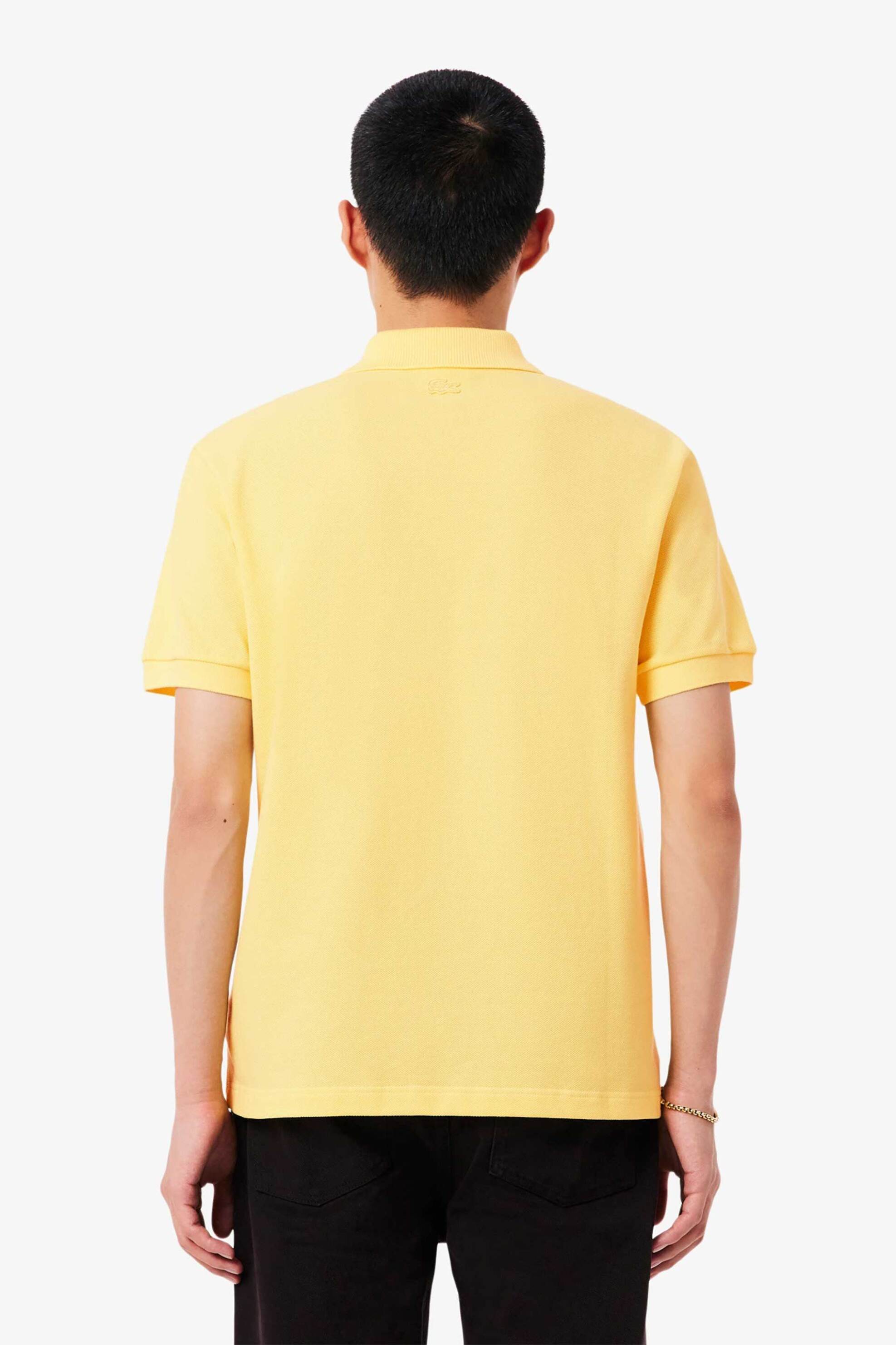 Lacoste Ανδρική Μπλούζα Πόλο Πικέ με Retro Logo Patch Classic Fit - Ph0034-00 Κίτρινο Ανοιχτό