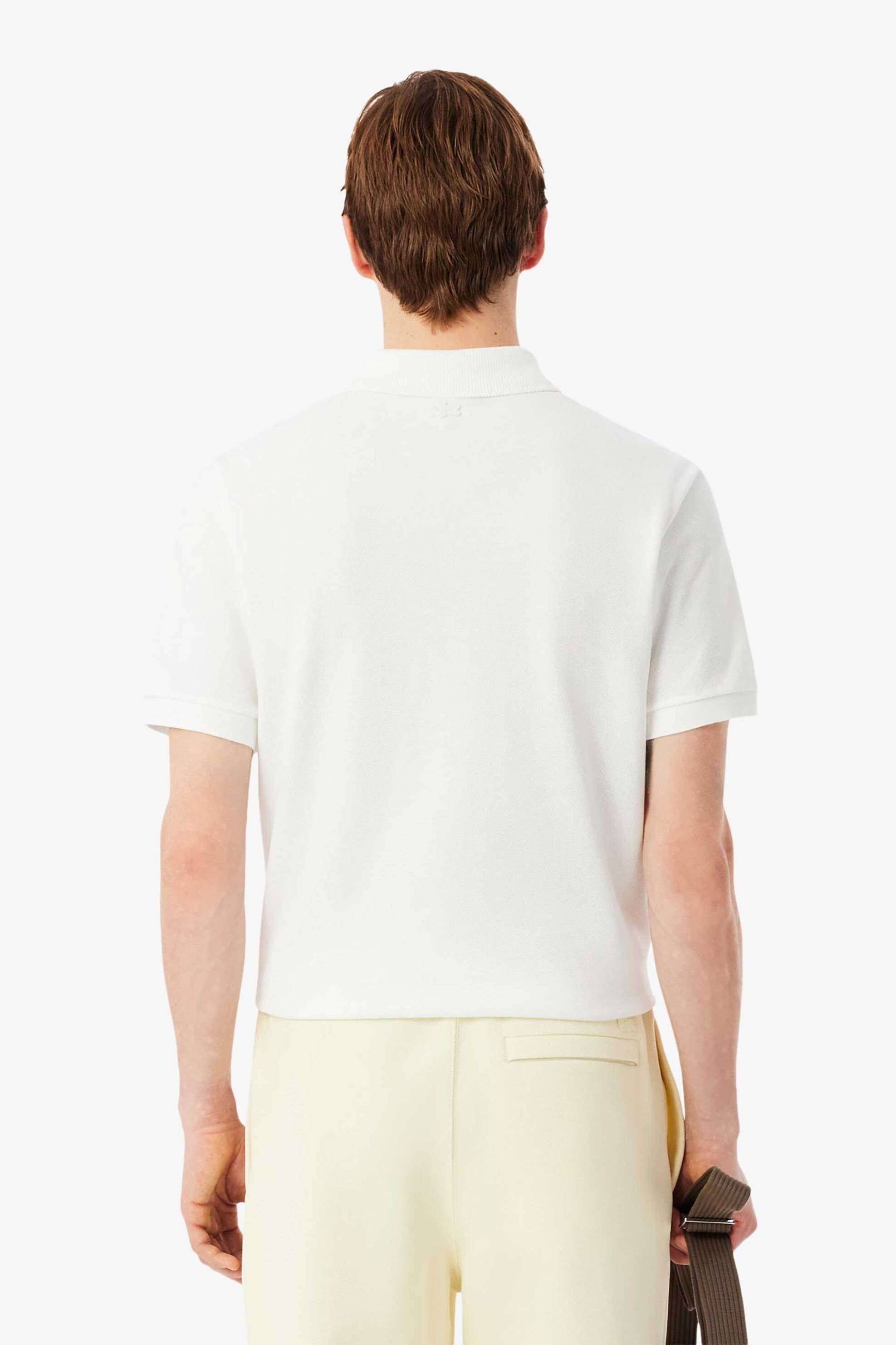 Lacoste Ανδρική Μπλούζα Πόλο Πικέ με Retro Logo Patch Classic Fit - Ph0034-00 Λευκό