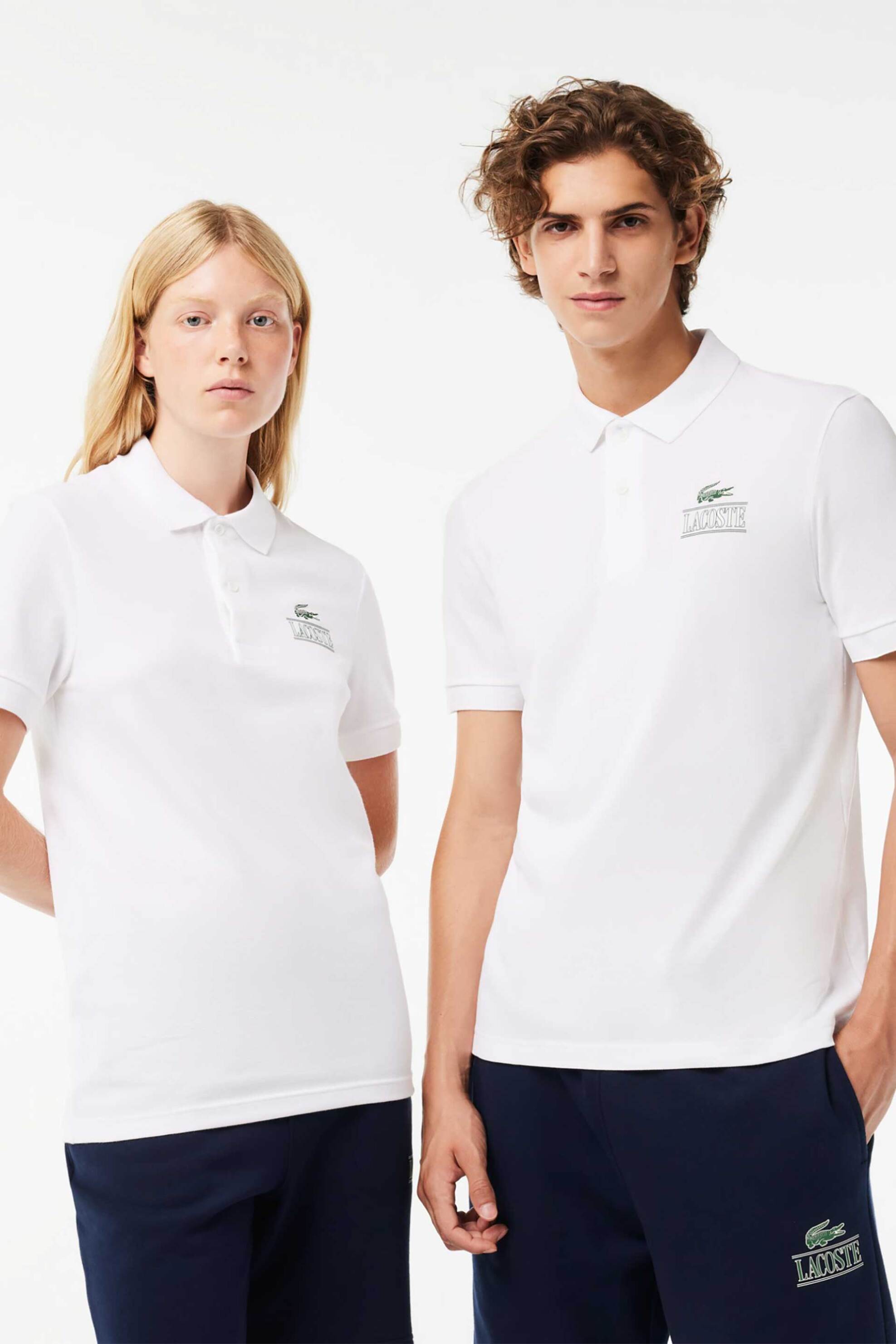 Ανδρική Μόδα > Ανδρικά Ρούχα > Ανδρικές Μπλούζες > Ανδρικές Μπλούζες Πολο Lacoste unisex πόλο μπλούζα πικέ μονόχρωμη με signature print Regular Fit - PH1136 Λευκό