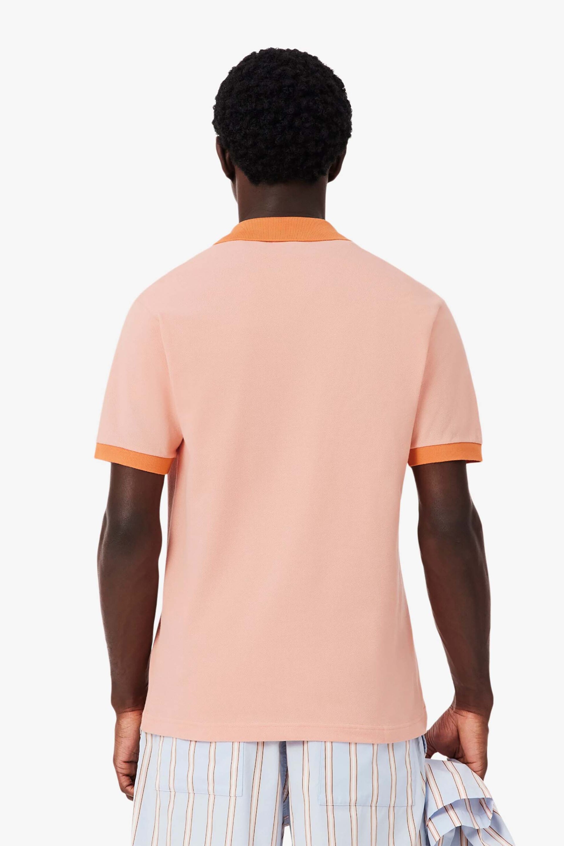 Lacoste Ανδρική Μπλούζα Πόλο Πικέ με Λογότυπο Και Contrast Trims Classic Fit - Ph2017 Πορτοκαλί