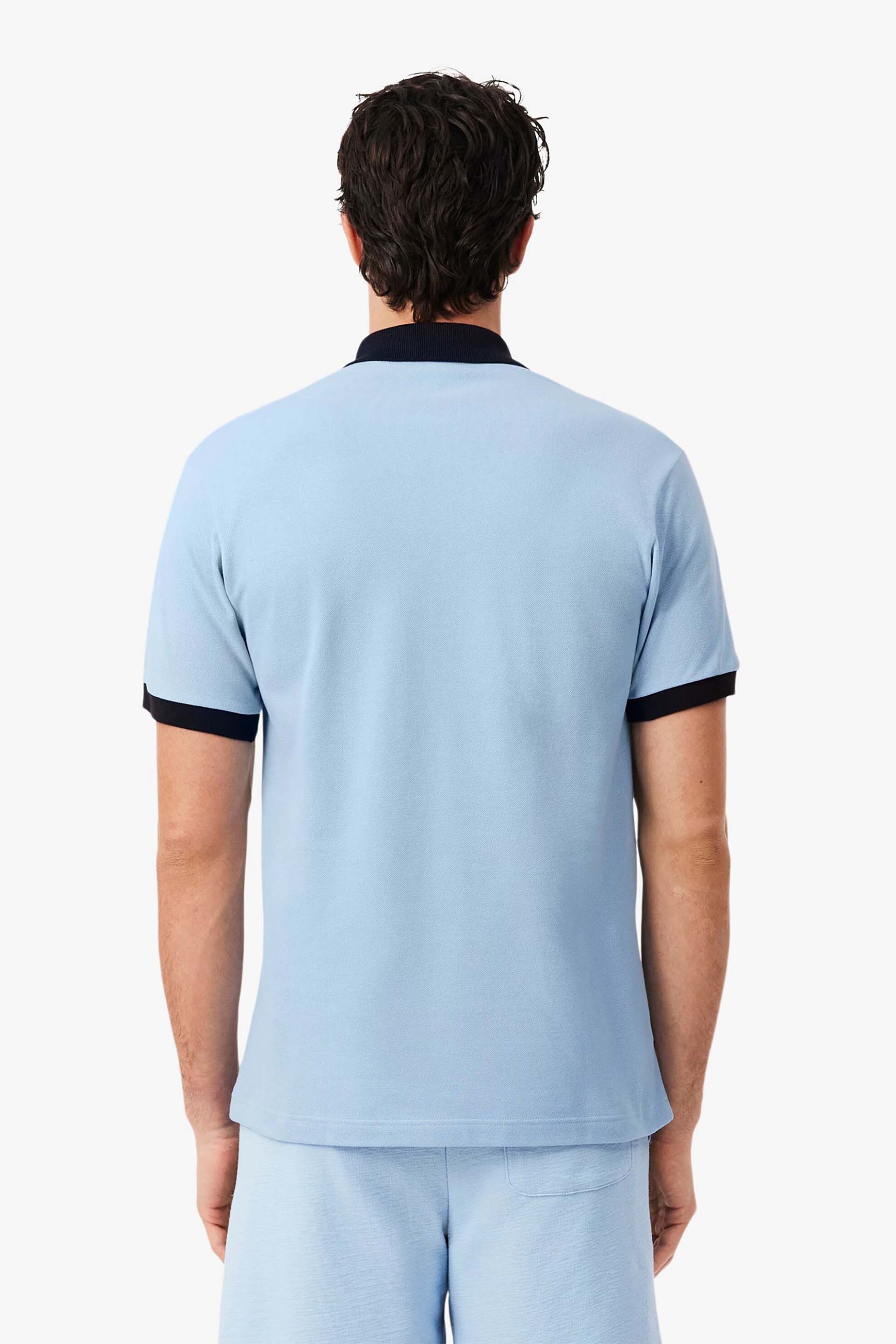 Lacoste Ανδρική Μπλούζα Πόλο Πικέ με Λογότυπο Και Contrast Trims Classic Fit - Ph2017 Μπλε Ανοιχτό