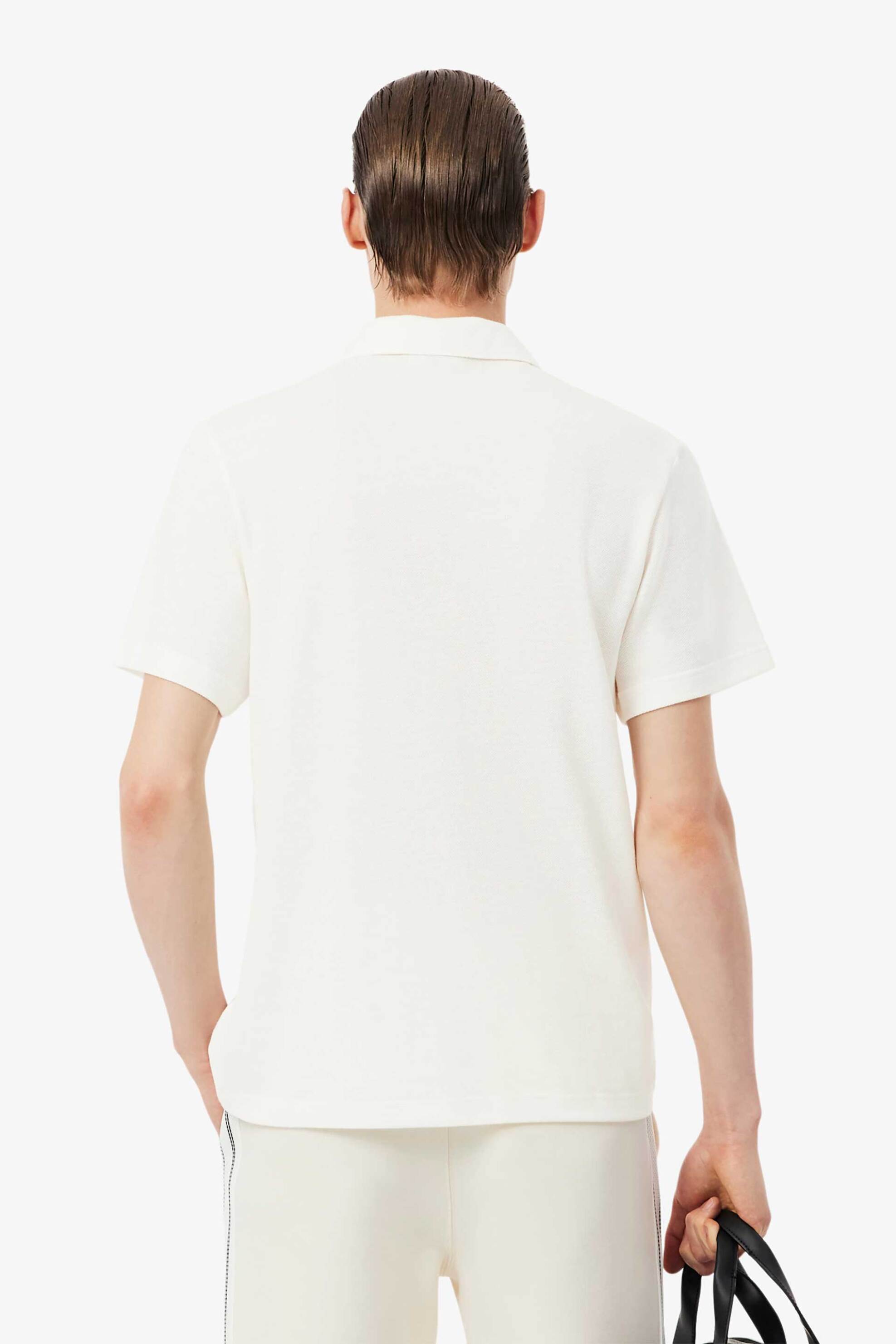 Lacoste Ανδρική Μπλούζα Πόλο Πικέ με Λινάρι Και Κεντημένο Λογότυπο Classic Fit - Ph2449 Λευκό