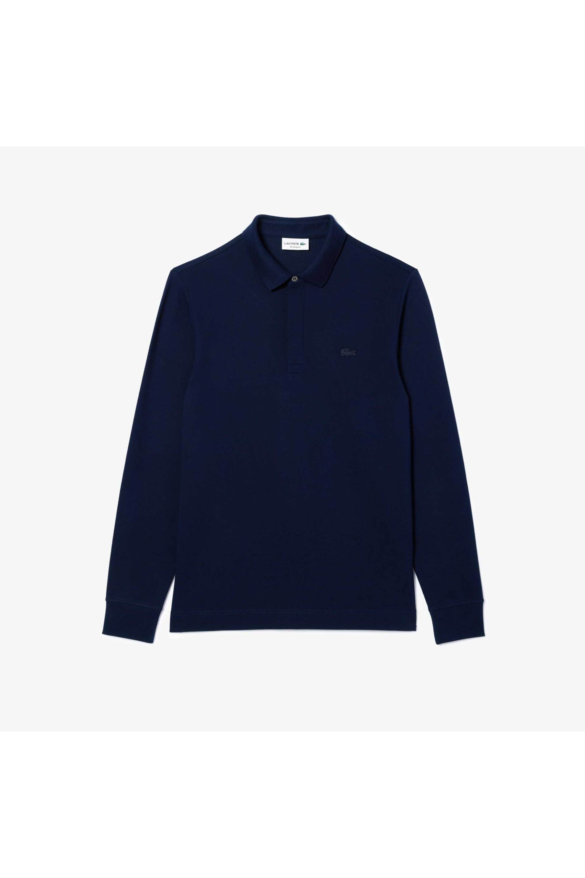 Lacoste Ανδρική Μπλούζα Πόλο Πικέ με Κεντημένο Λογότυπο Classic Fit Smart Paris - Ph2481 Μπλε Σκούρο
