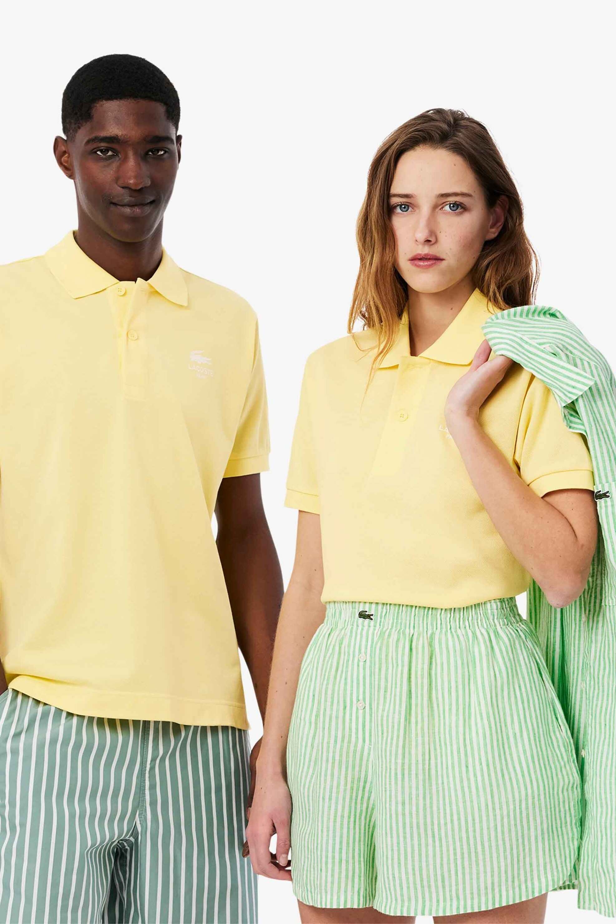 Lacoste unisex μπλούζα πόλο πικέ κοντομάνικη με κεντημένο λογότυπο Classic Fit - PH2723-00 Κίτρινο