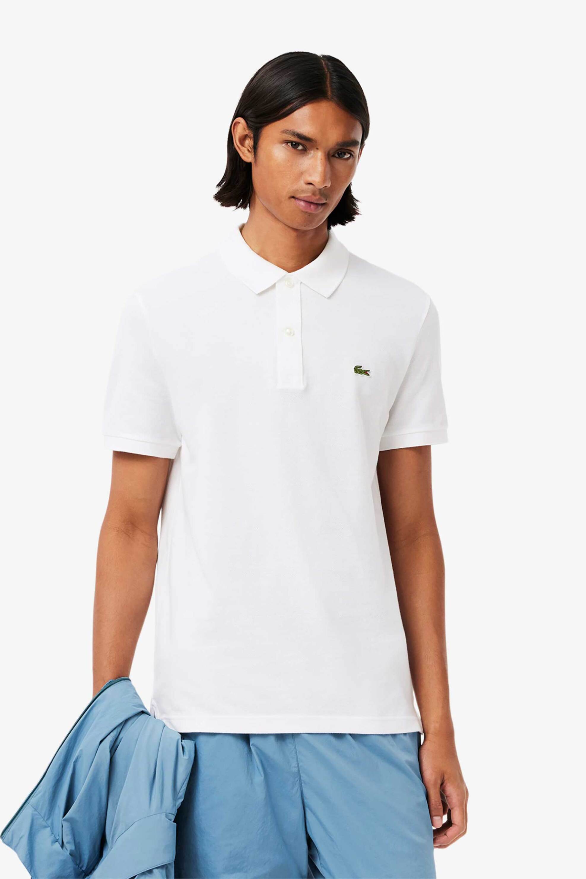 Lacoste ανδρική μπλούζα πόλο πικέ κοντομάνικη με κεντημένο λογότυπο Slim Fit - PH4012 Λευκό