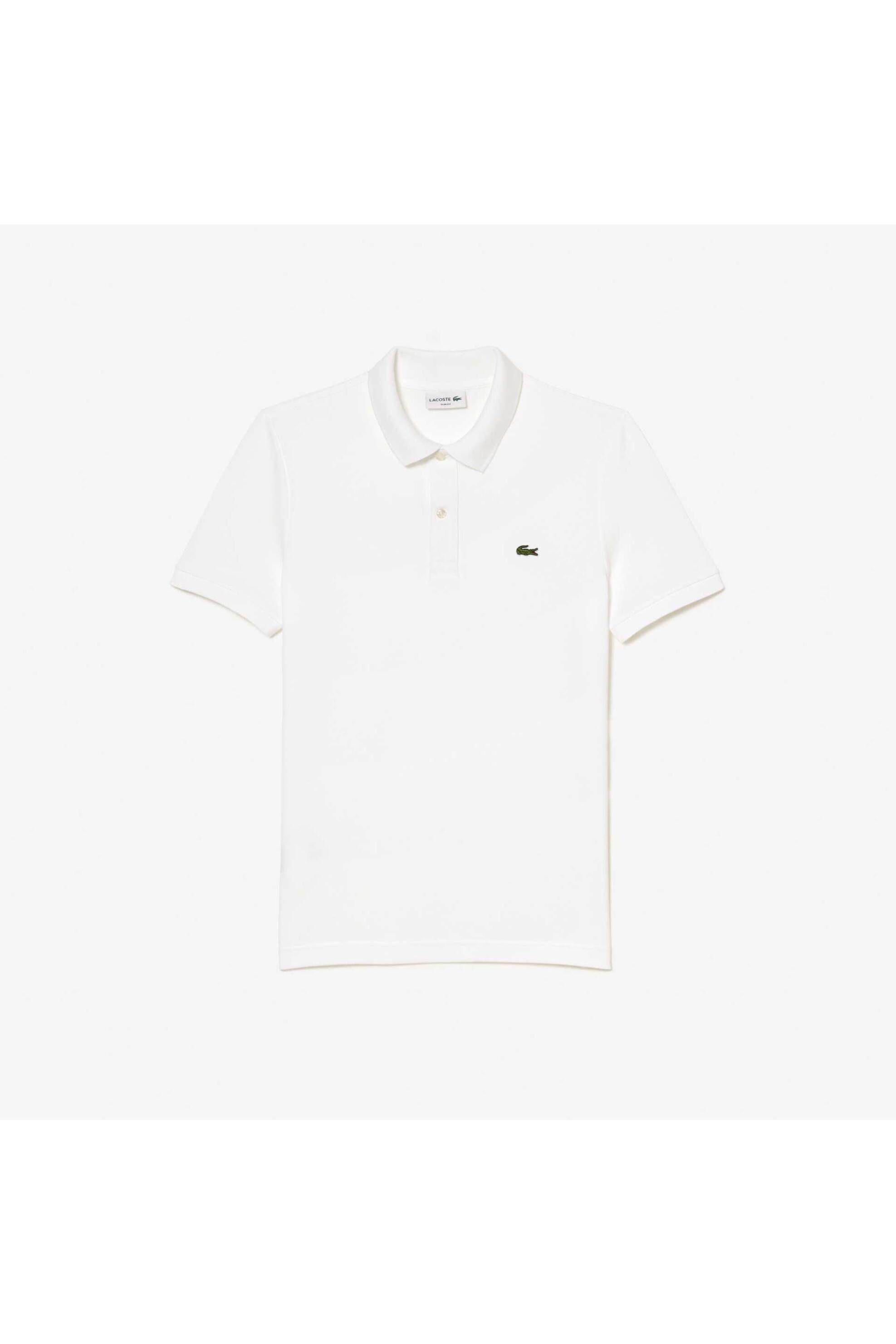 Lacoste Ανδρική Μπλούζα Πόλο Πικέ Κοντομάνικη με Κεντημένο Λογότυπο Slim Fit - Ph4012 Λευκό