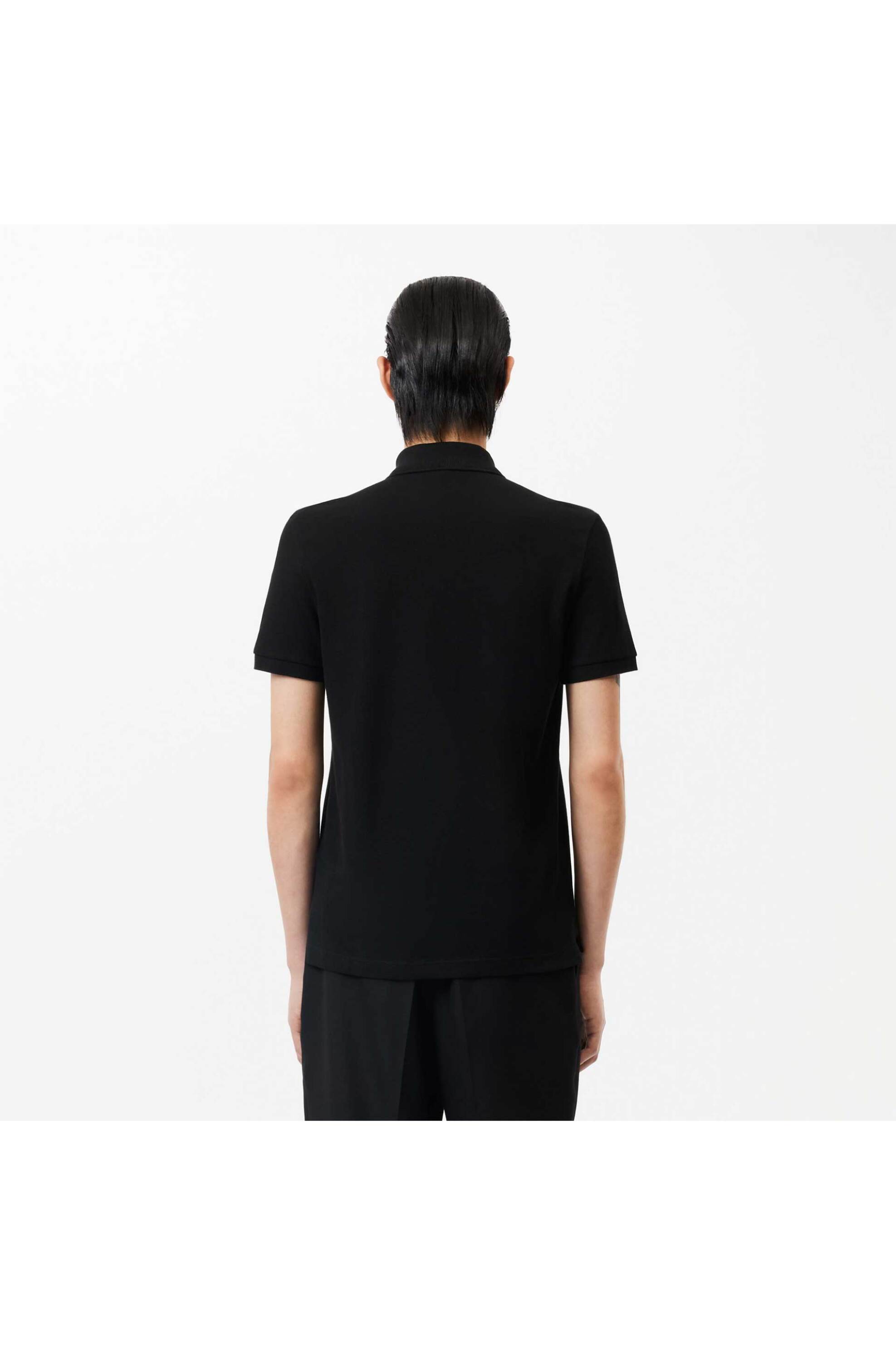 Lacoste Ανδρική Μπλούζα Πόλο Πικέ Κοντομάνικη με Κεντημένο Λογότυπο Slim Fit - Ph4012 Μαύρο