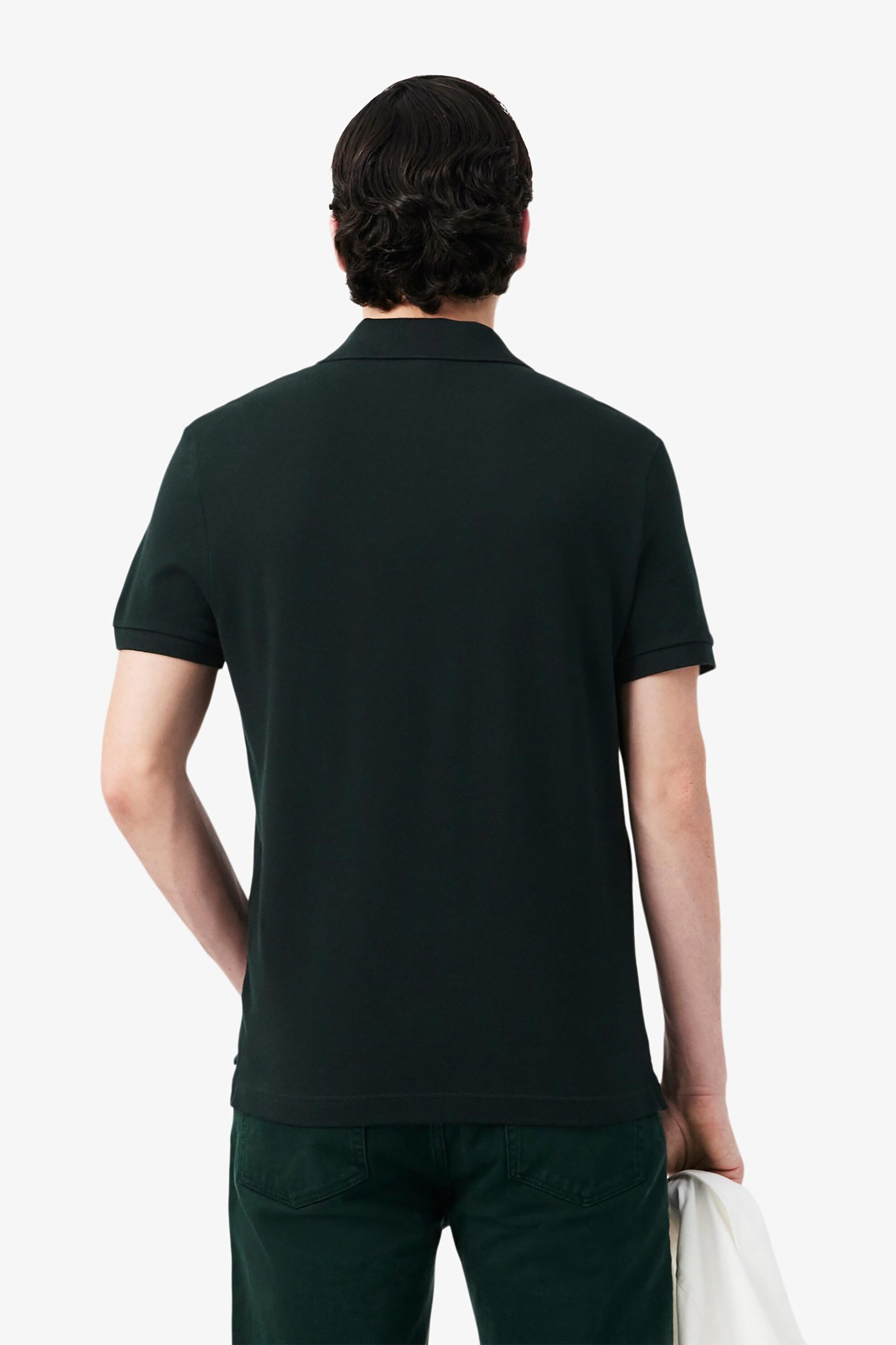 Lacoste Ανδρική Μπλούζα Πόλο Πικέ Κοντομάνικη με Κεντημένο Λογότυπο Slim Fit - Ph4012 Πράσινο Deep Forest