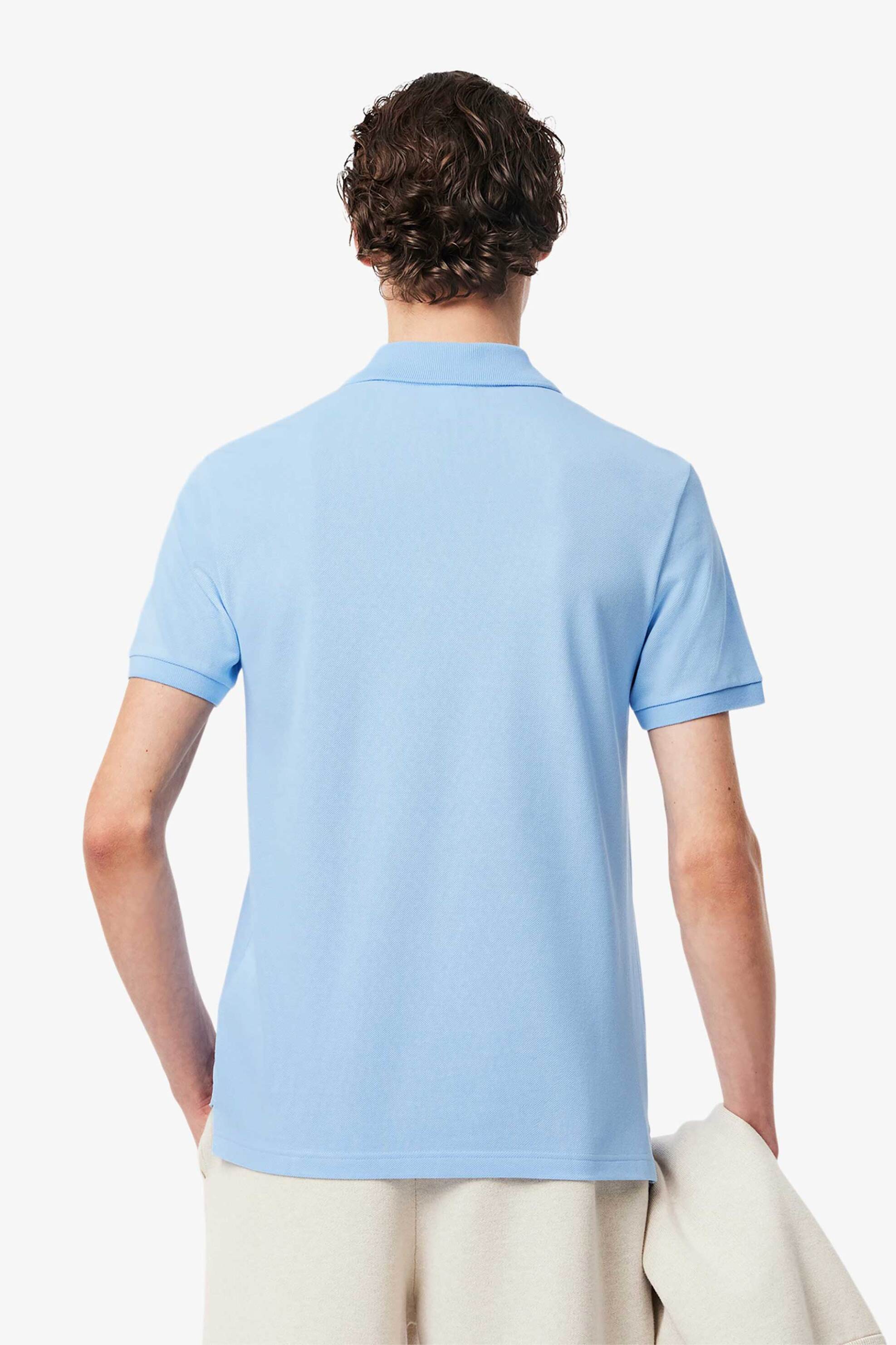 Lacoste Ανδρική Μπλούζα Πόλο Πικέ Κοντομάνικη με Κεντημένο Λογότυπο Slim Fit - Ph4012 Σιελ
