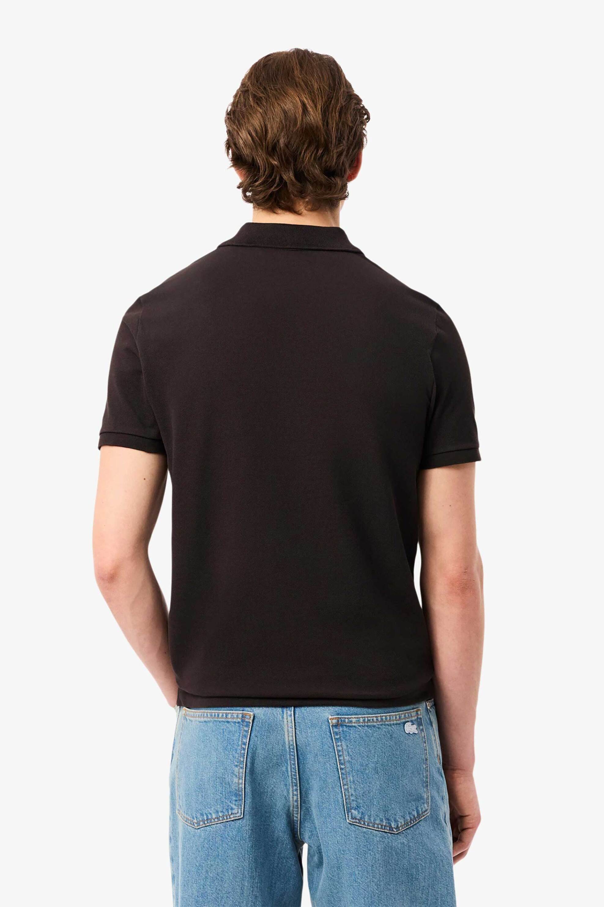 Lacoste ανδρική μπλούζα πόλο πικέ κοντομάνικη με κεντημένο λογότυπο Slim Fit - PH4012 Καφέ φωτογραφία