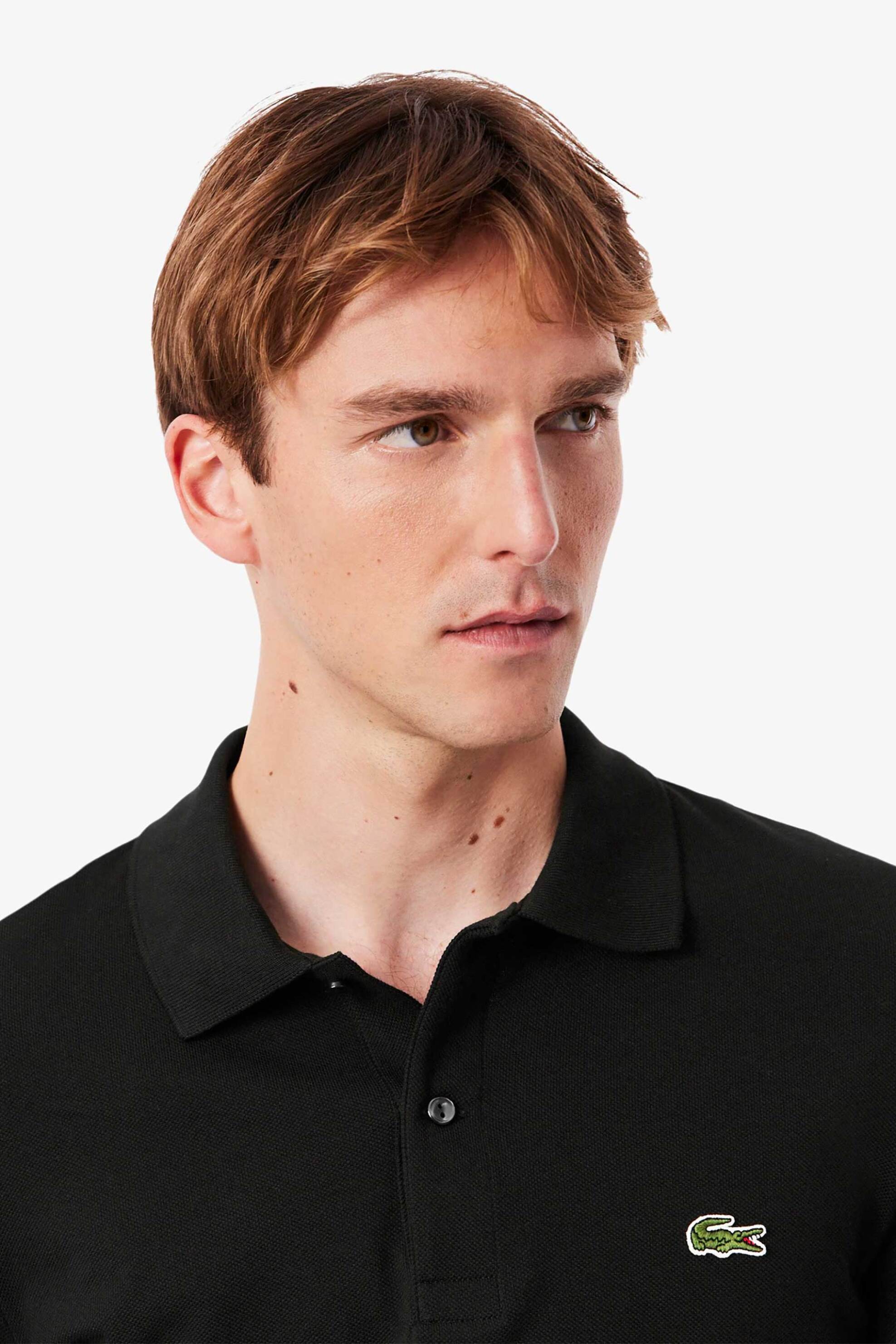 Lacoste ανδρική μπλούζα πόλο πικέ με κεντημένο λογότυπο Slim Fit - PH4013 Μαύρο φωτογραφία