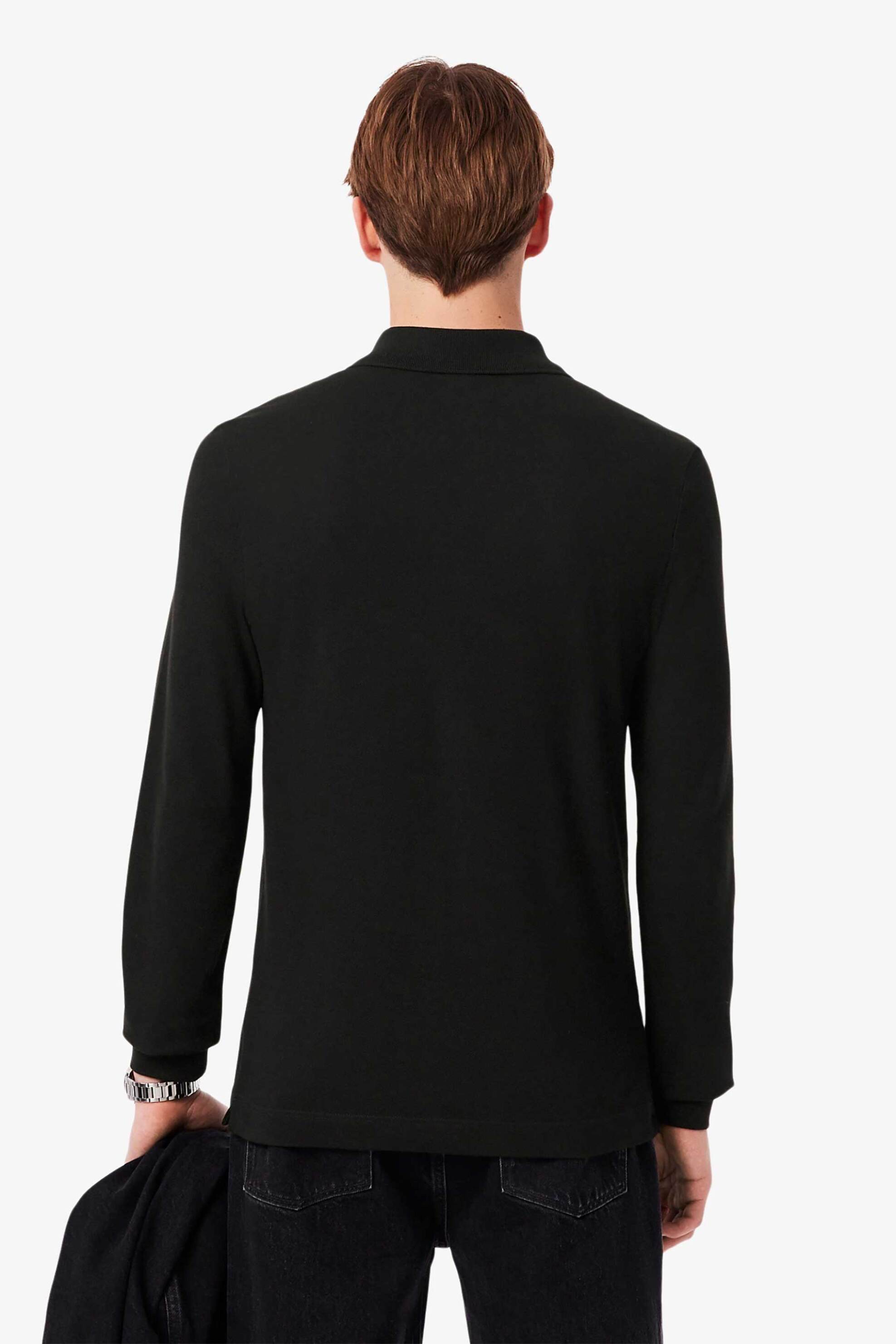 Lacoste ανδρική μπλούζα πόλο πικέ με κεντημένο λογότυπο Slim Fit - PH4013 Μαύρο φωτογραφία