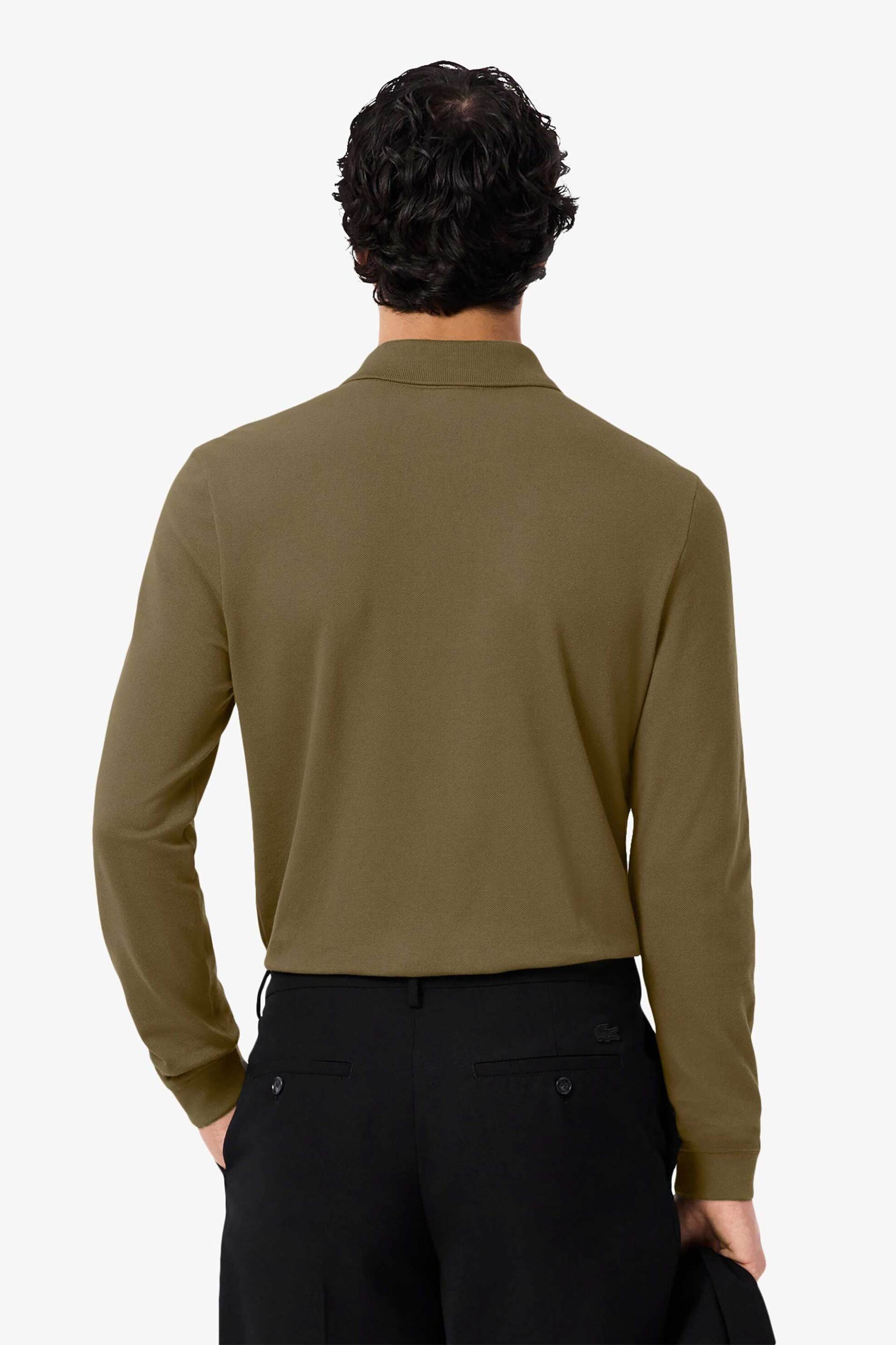 Lacoste Ανδρική Μπλούζα Πόλο Πικέ με Κεντημένο Λογότυπο Slim Fit - Ph4013 Λαδί