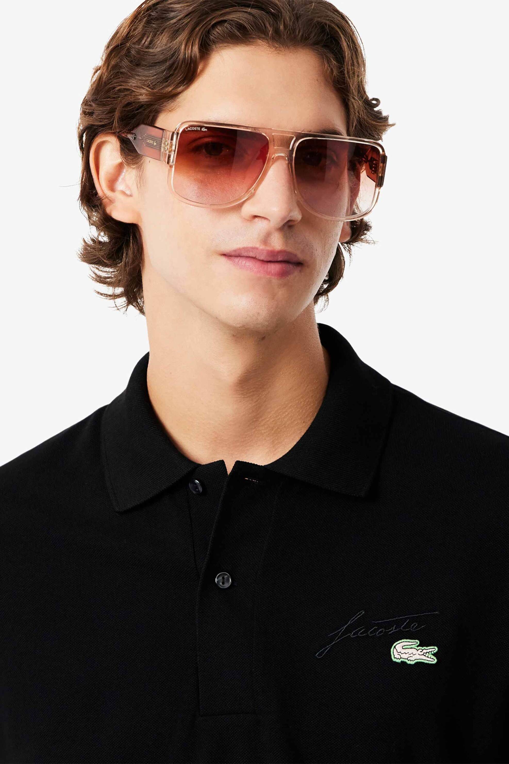 Lacoste ανδρική μπλούζα πόλο πικέ κοντομάνικη με κεντημένο λογότυπο Classic Fit - PH5465-00 Μαύρο φωτογραφία