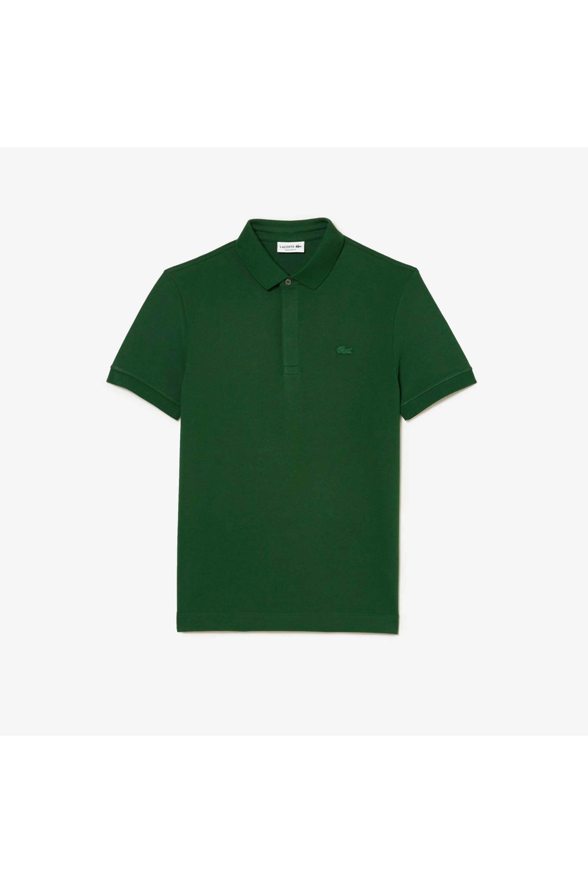 Lacoste Ανδρική Μπλούζα Πόλο Πικέ με Ton-Sur-Ton Κεντημένο Λογότυπο Regular Fit - Ph5522 Πράσινο Σκούρο