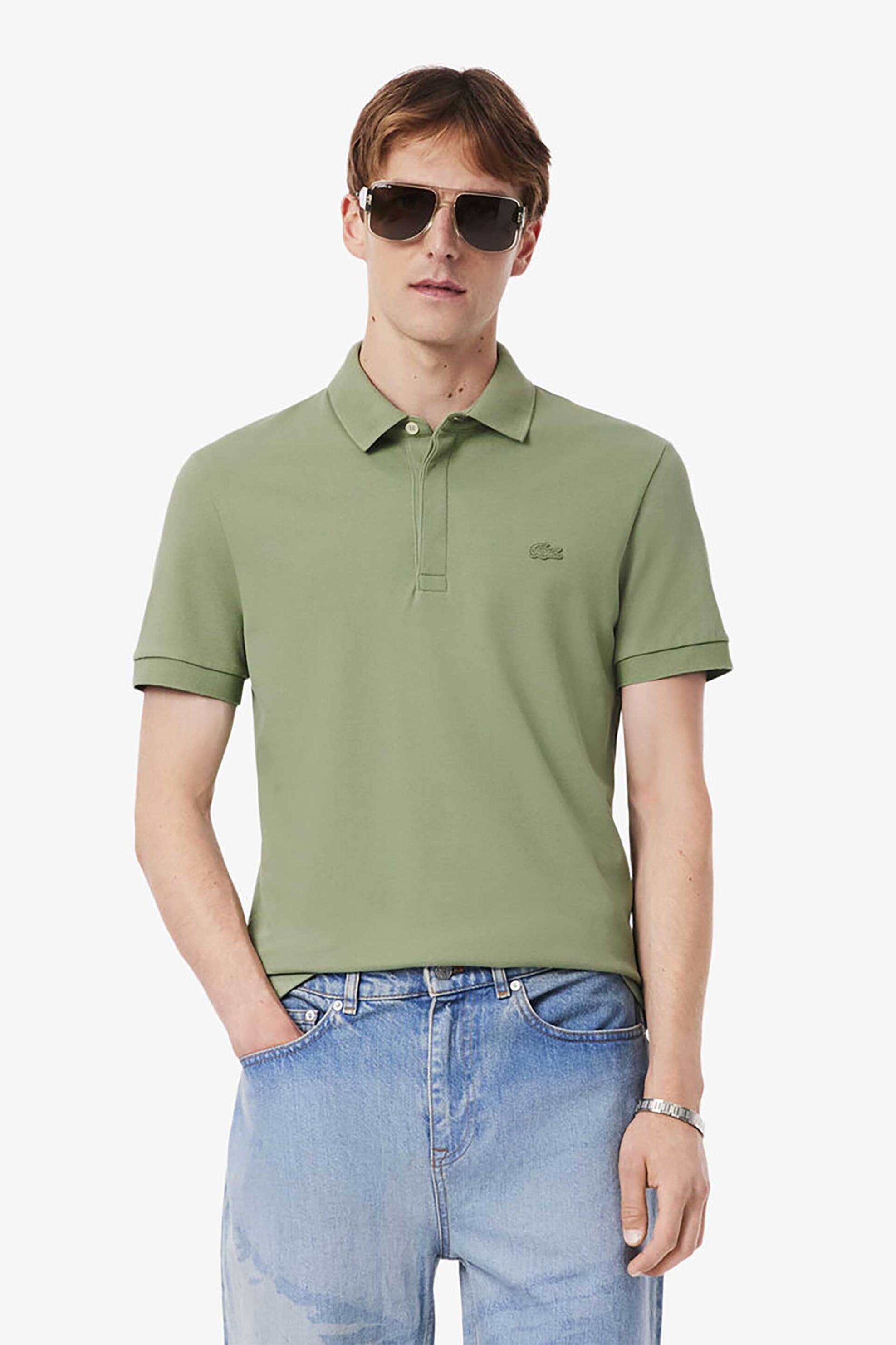 Lacoste ανδρική μπλούζα πόλο πικέ με ton-sur-ton κεντημένο λογότυπο Regular Fit 