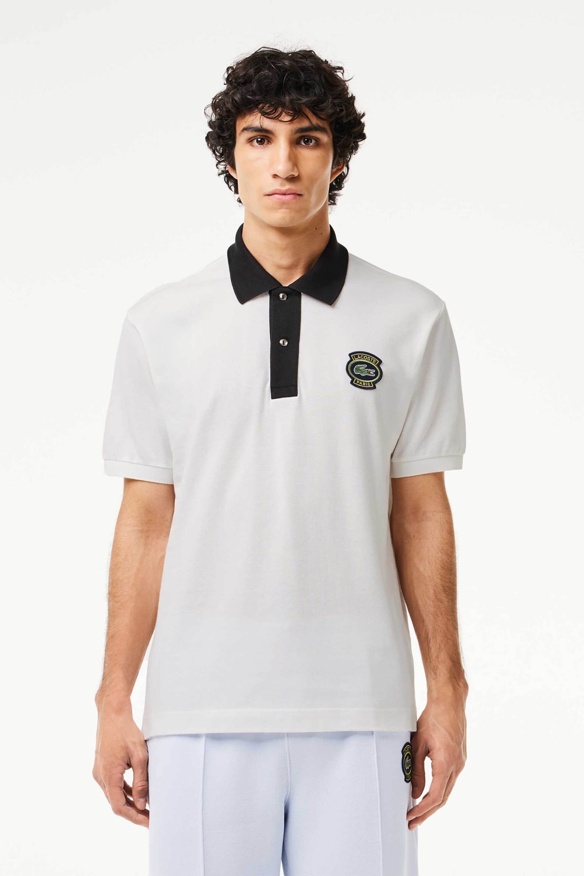 Ανδρική Μόδα > Ανδρικά Ρούχα > Ανδρικές Μπλούζες > Ανδρικές Μπλούζες Πολο Lacoste ανδρική μπλούζα πόλο μονόχρωμη βαμβακερή με contrast λεπτομέρειες - PH7369 Λευκό