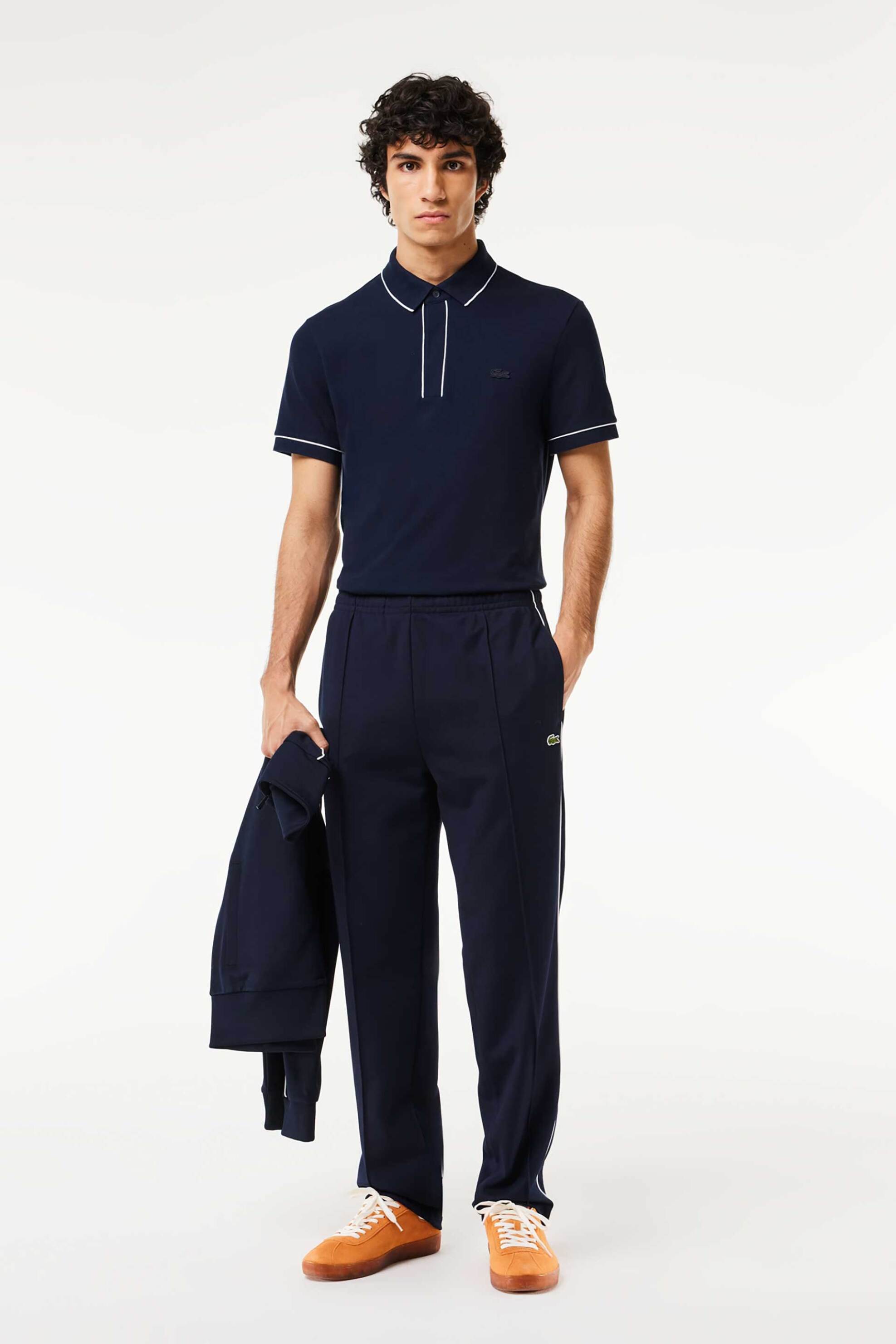 Lacoste Ανδρική Μπλούζα Πόλο Πικέ με Κεντημένο Λογότυπο Και Contrast Trims Regular Fit Smart Paris Stretch - Ph8184 Μπλε Σκούρο