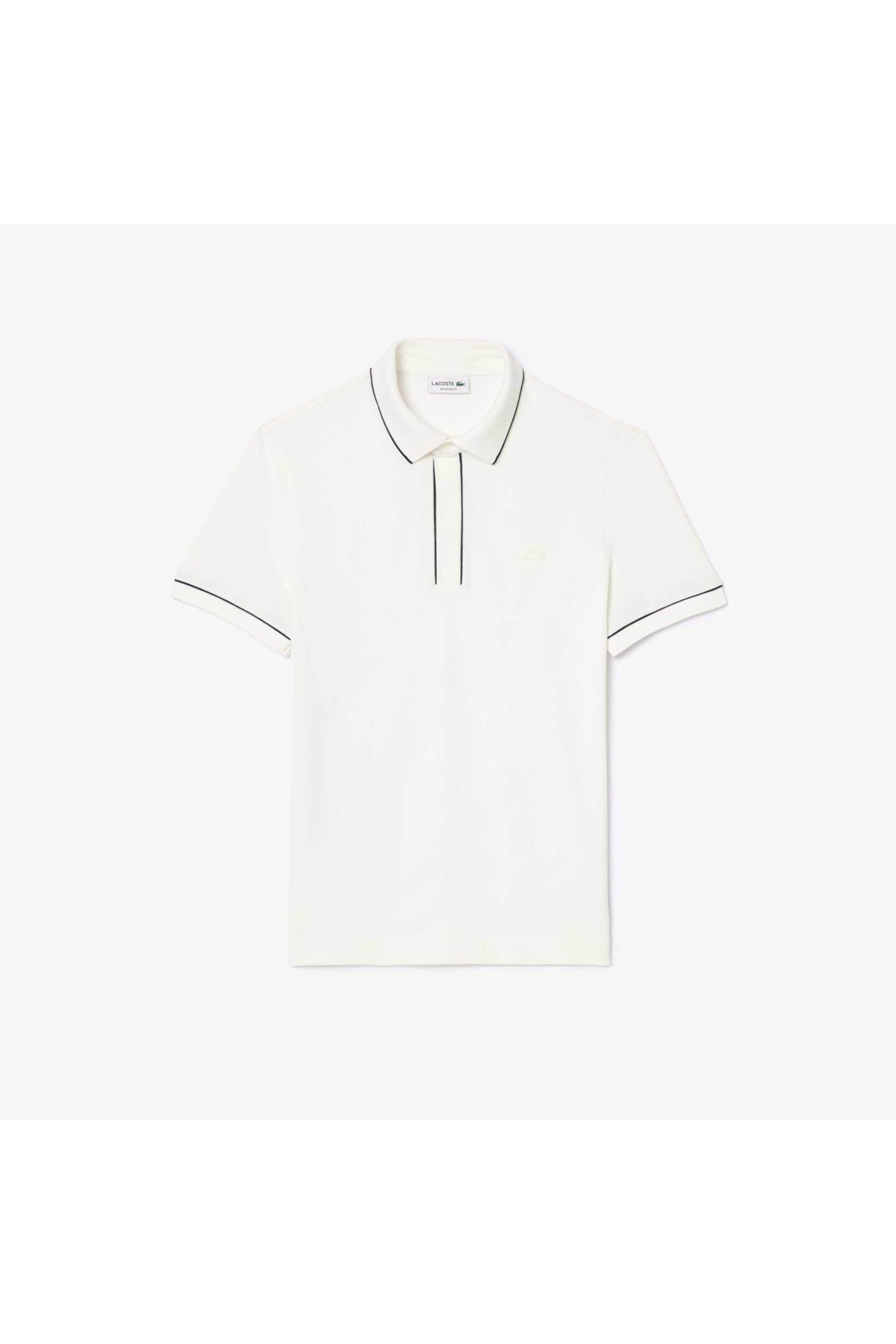 Lacoste Ανδρική Μπλούζα Πόλο Πικέ με Κεντημένο Λογότυπο Και Contrast Trims Regular Fit Smart Paris Stretch - Ph8184 Υπόλευκο
