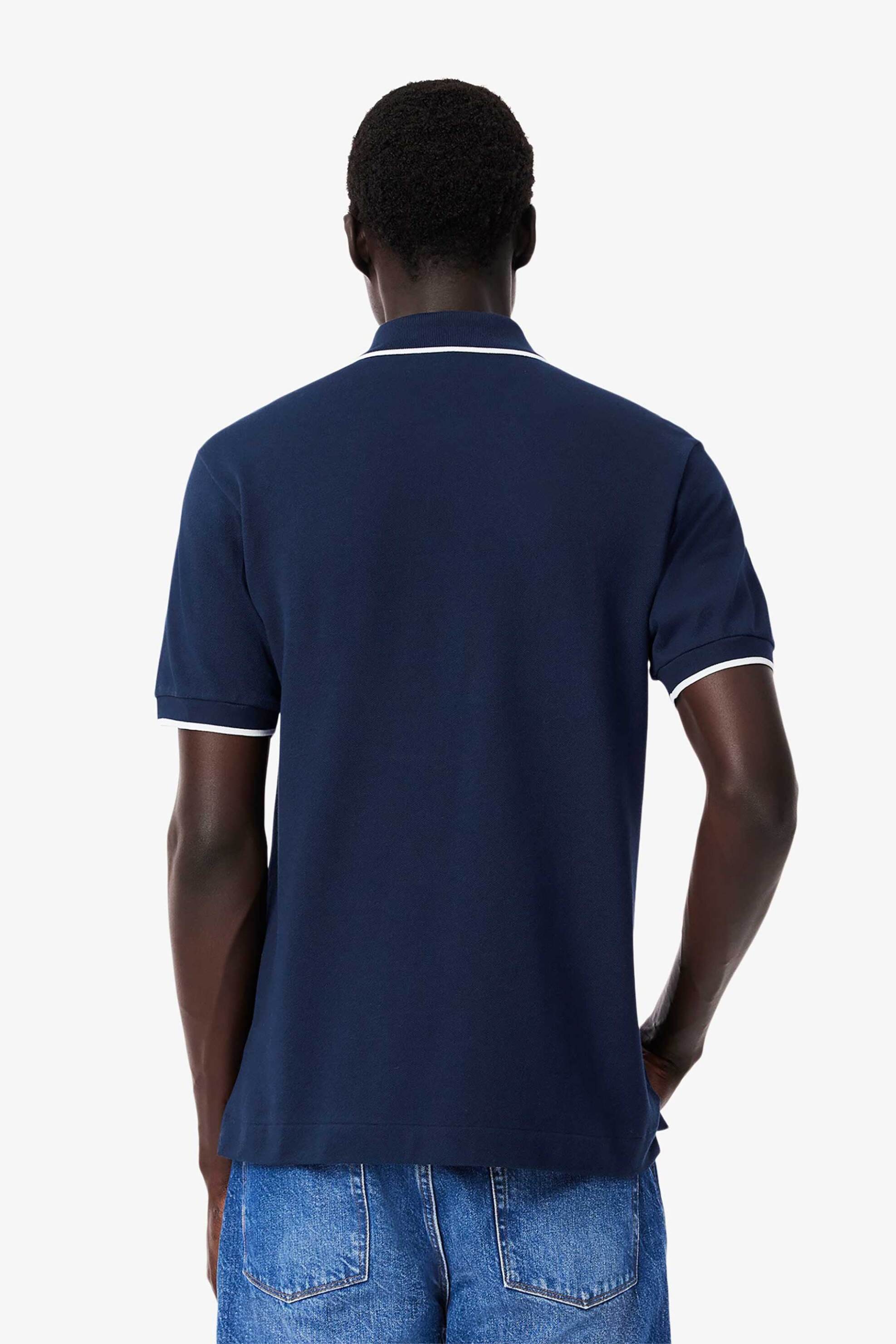 Lacoste Ανδρική Μπλούζα Πόλο Πικέ Κοντομάνικη με Κεντημένο Λογότυπο Classic Fit - Ph9838-00 Μπλε Σκούρο