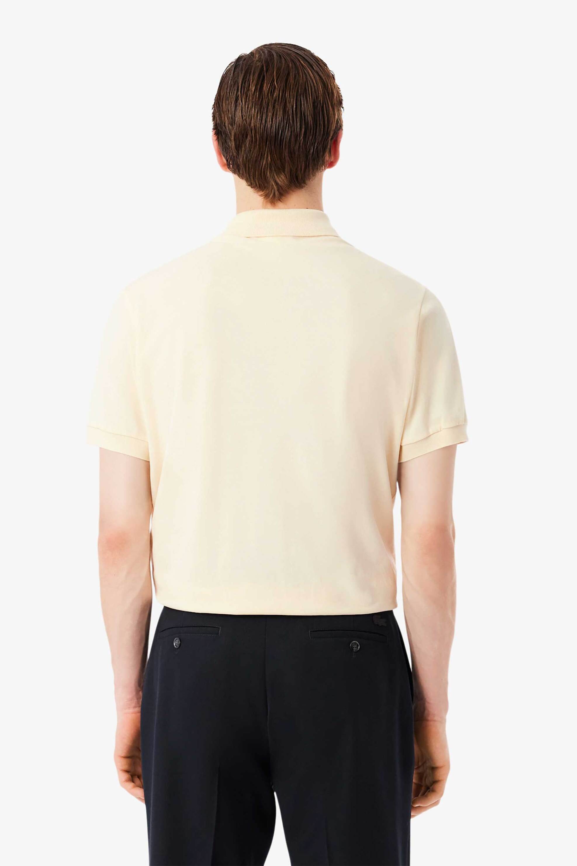 Lacoste Ανδρική Μπλούζα Πόλο Πικέ Κοντομάνικη με Κεντημένο Λογότυπο Classic Fit - Ph9851-00 Εκρού