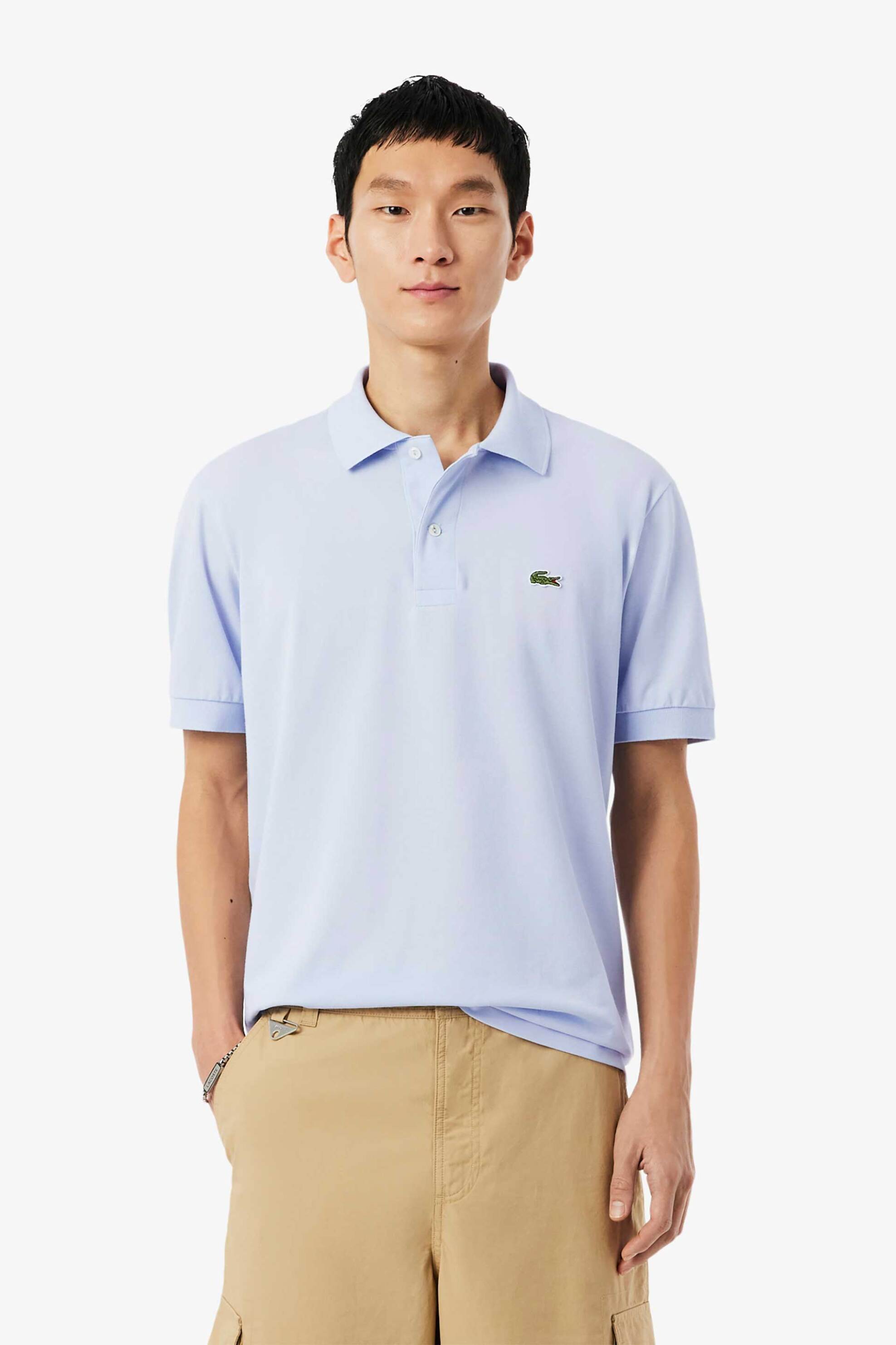 Lacoste ανδρική μπλούζα πόλο πικέ κοντομάνικη με κεντημένο λογότυπο Classic Fit - PH9851-00 Σιελ